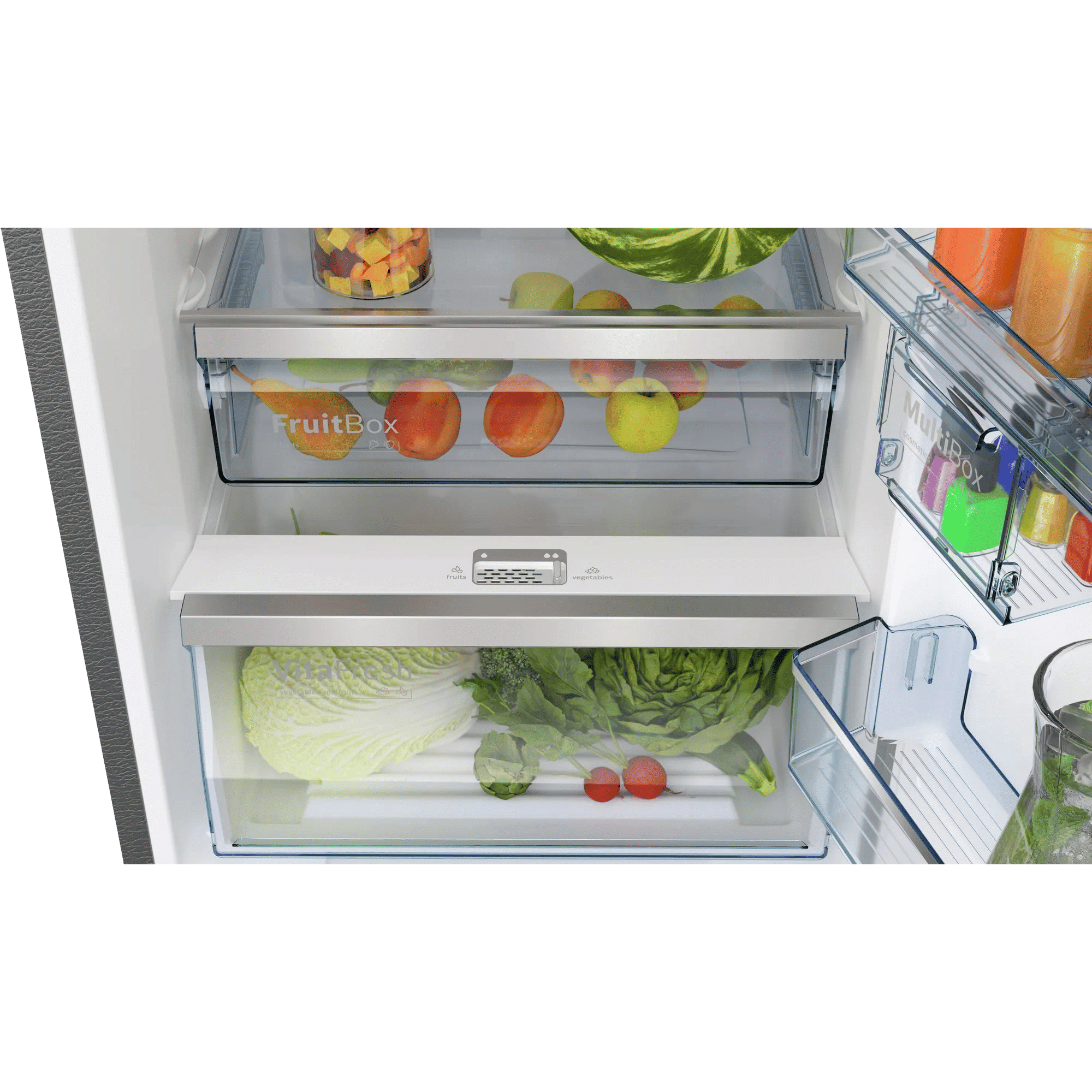 BOSCH Series 4 368 Litres 3 Star Frost Free Double Door Refrigerator (CTC39K03NI, Smoky Steel)_8
