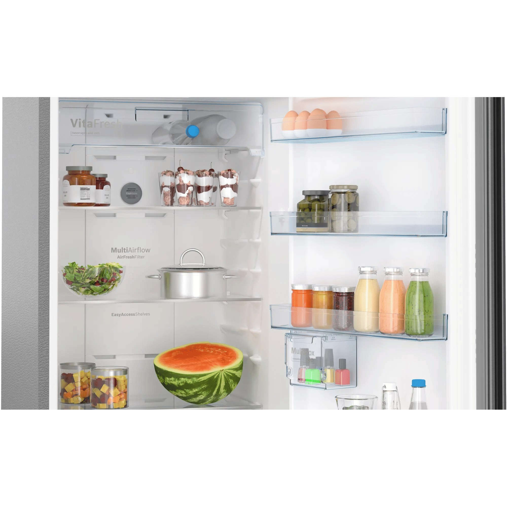 BOSCH Series 4 368 Litres 3 Star Frost Free Double Door Refrigerator (CTC39K03NI, Smoky Steel)_5