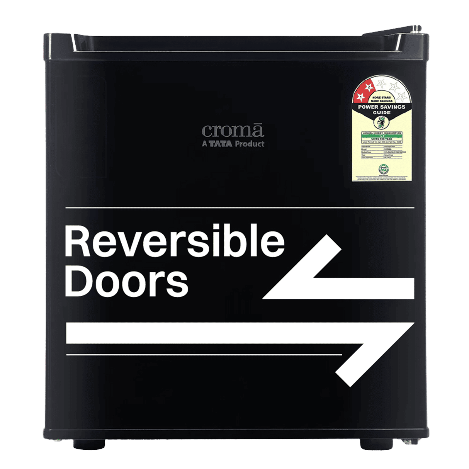 Croma 45 Litres 2 Star Direct Cool Single Door Refrigerator with Reversible Door ( Black)_1