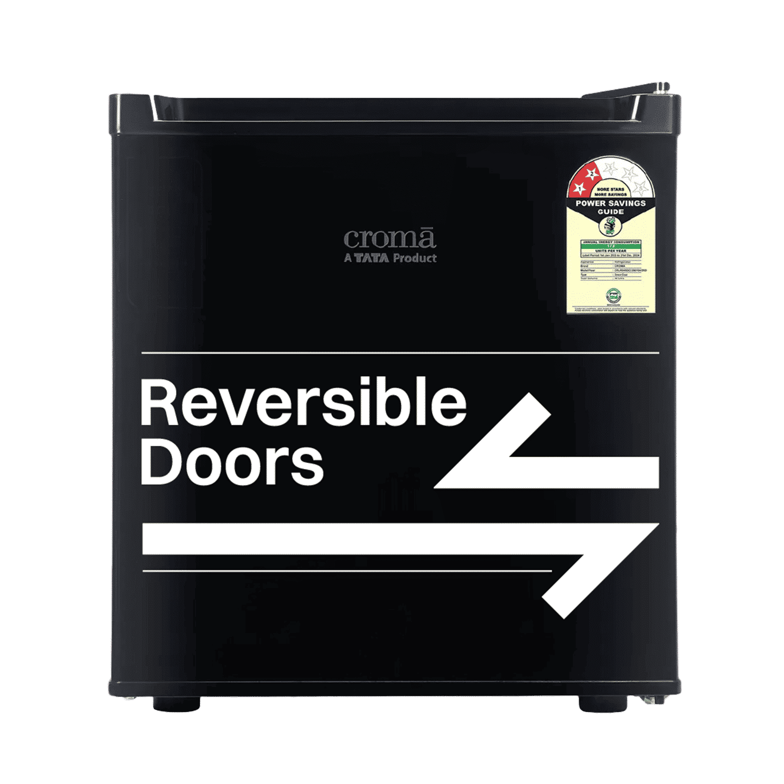 Croma 45 Litres 2 Star Direct Cool Single Door Refrigerator with Reversible Door ( Black)_1