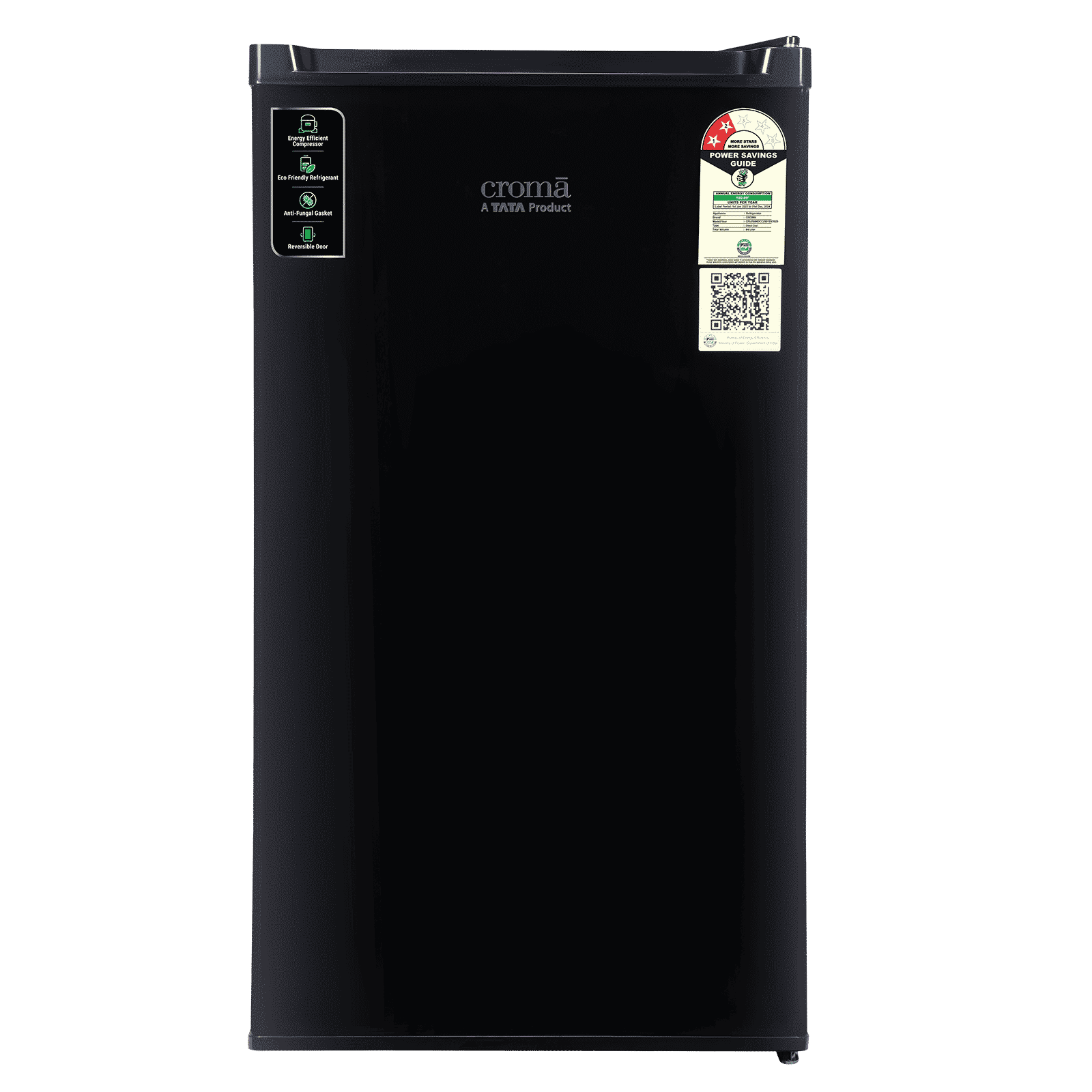 Croma 84 Litres 2 Star Direct Cool Single Door Refrigerator with Reversible Door ( Black)_1