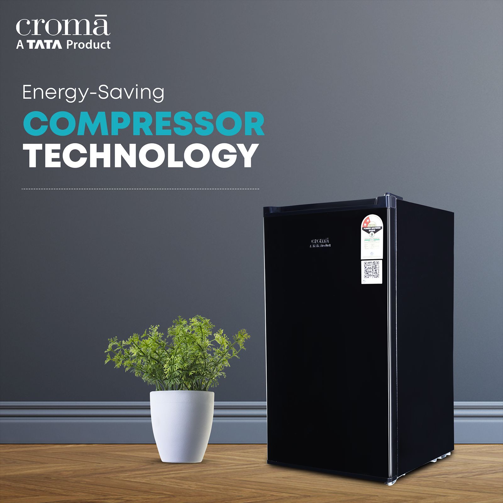 Croma 84 Litres 2 Star Direct Cool Single Door Refrigerator with Reversible Door ( Black)_6