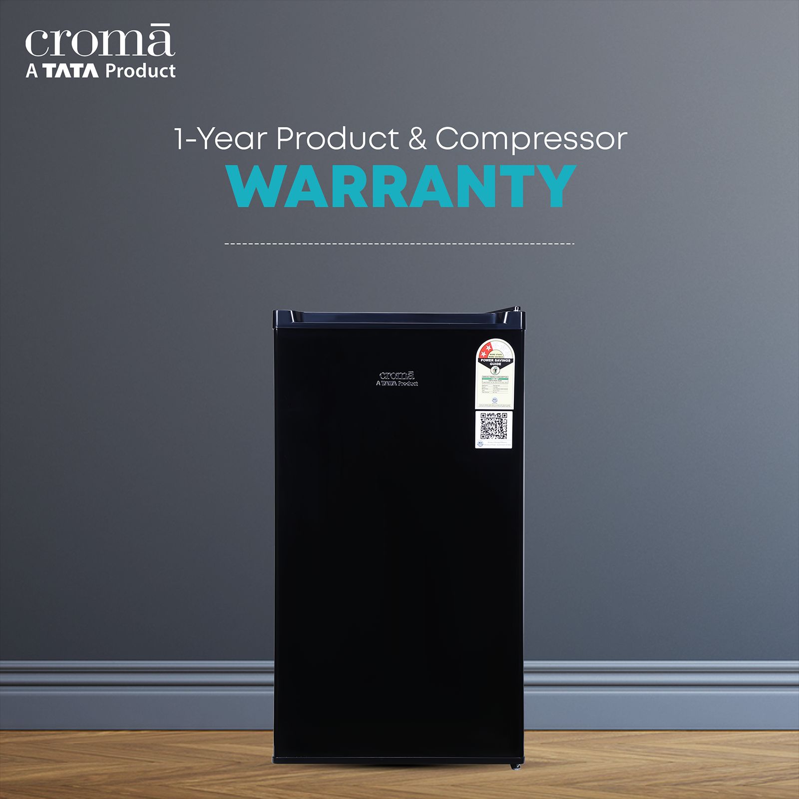 Croma 84 Litres 2 Star Direct Cool Single Door Refrigerator with Reversible Door ( Black)_9