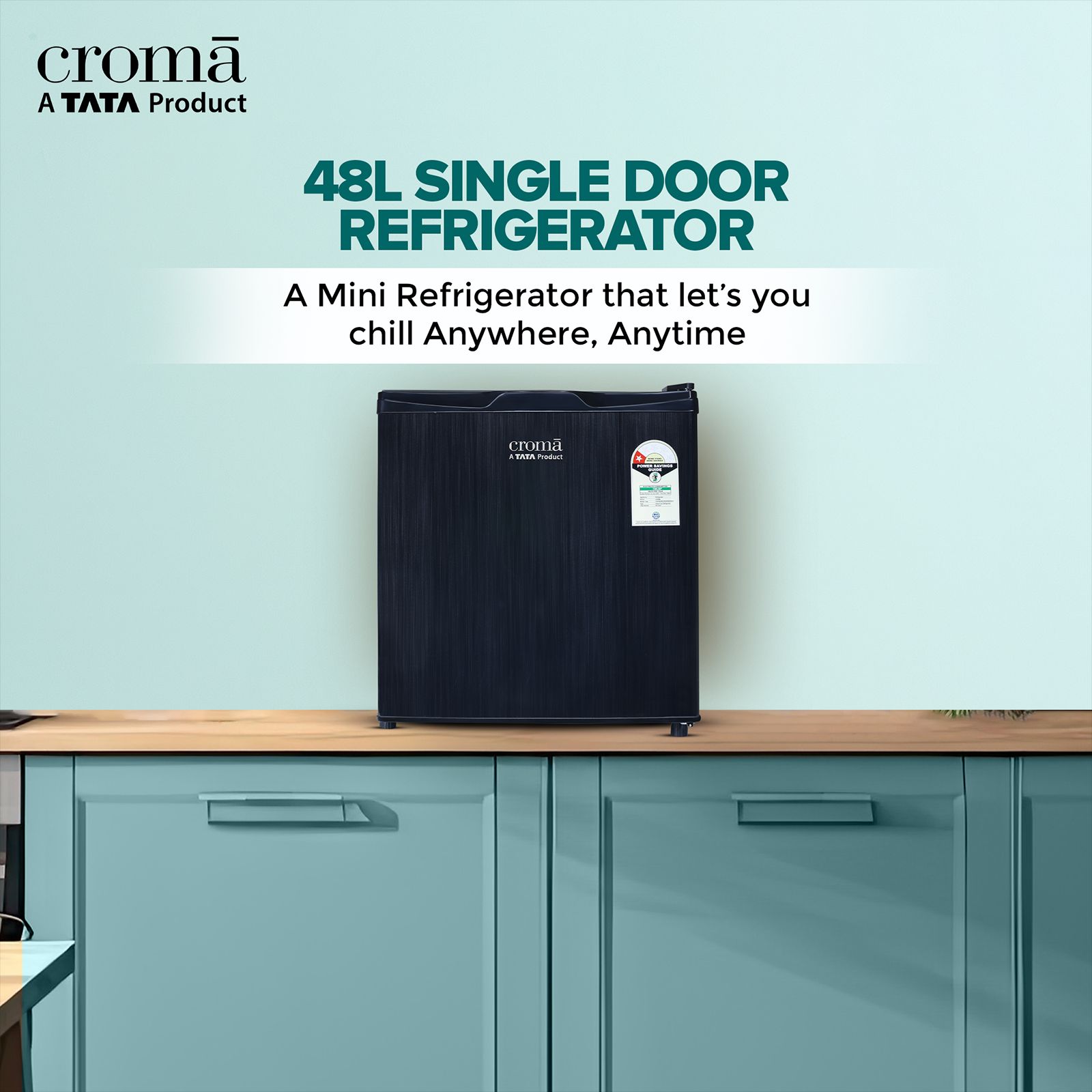 Croma 48 Litres 1 Star Direct Cool Single Door Refrigerator with Anti Fungal Door Gasket (CRLR045DCB250506, Hairline Dark Grey) Croma 48 Litres 1 Star Direct Cool Single Door Refrigerator with Anti Fungal Door Gasket (CRLR045DCB250506, Hairline Dark Grey)_9