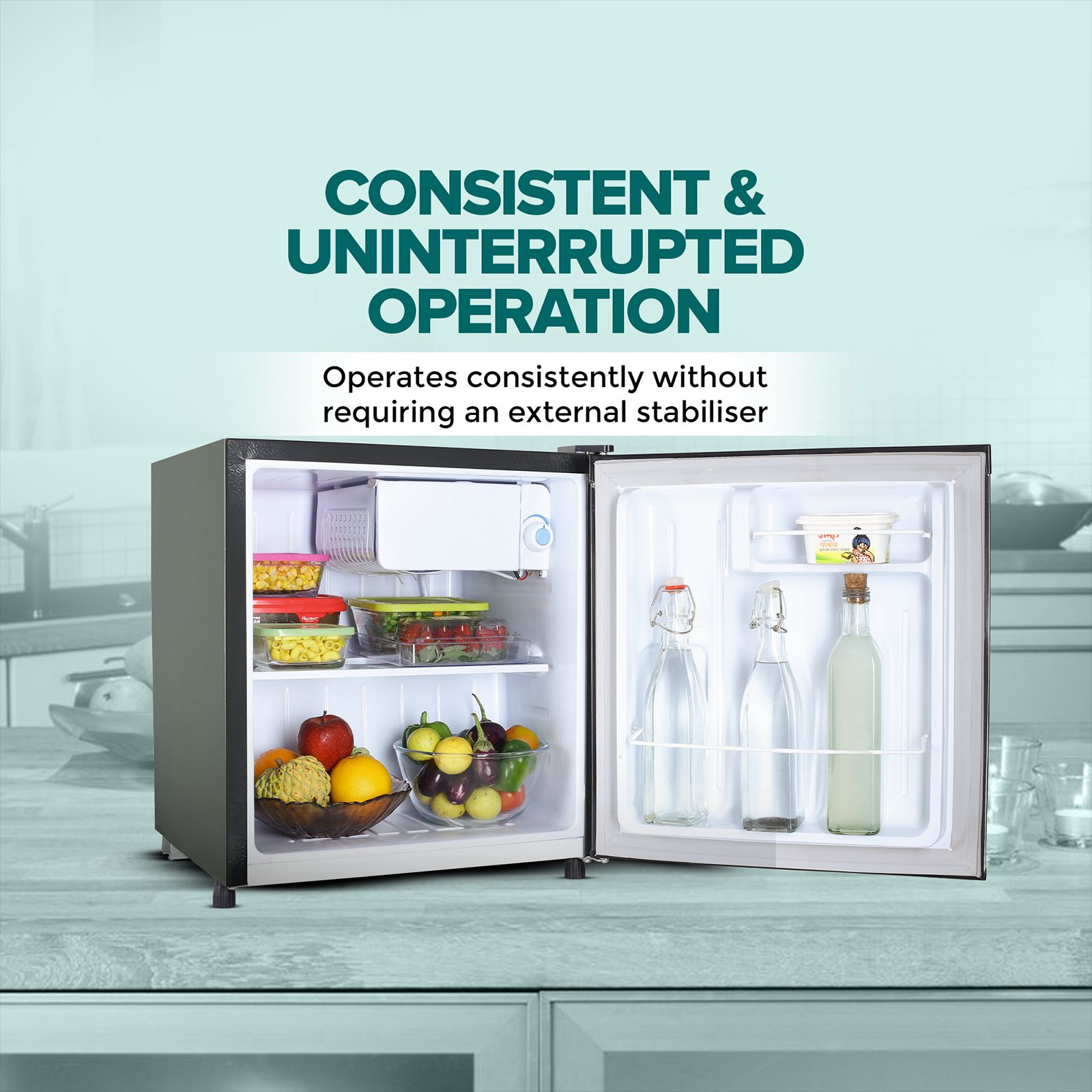 Croma 48 Litres 1 Star Direct Cool Single Door Refrigerator with Anti Fungal Door Gasket (CRLR045DCB250506, Hairline Dark Grey) Croma 48 Litres 1 Star Direct Cool Single Door Refrigerator with Anti Fungal Door Gasket (CRLR045DCB250506, Hairline Dark Grey)_10