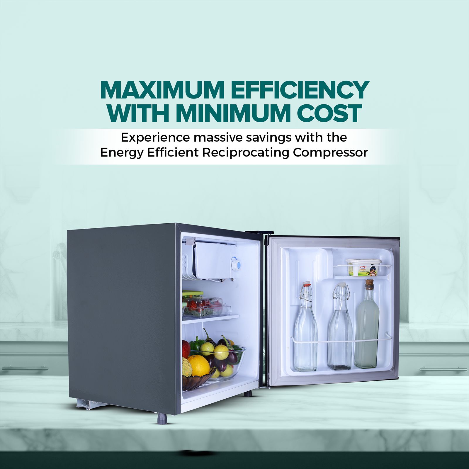 Croma 48 Litres 1 Star Direct Cool Single Door Refrigerator with Anti Fungal Door Gasket (CRLR045DCB250506, Hairline Dark Grey) Croma 48 Litres 1 Star Direct Cool Single Door Refrigerator with Anti Fungal Door Gasket (CRLR045DCB250506, Hairline Dark Grey)_13