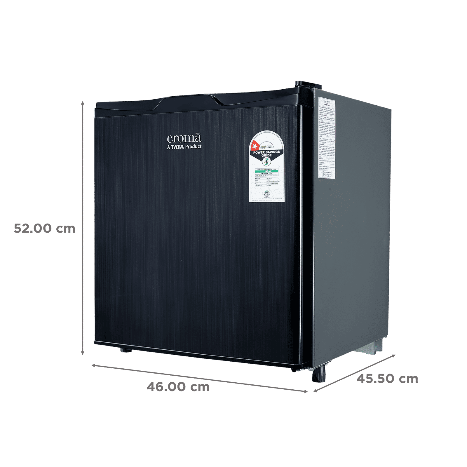 Croma 48 Litres 1 Star Direct Cool Single Door Refrigerator with Anti Fungal Door Gasket (CRLR045DCB250506, Hairline Dark Grey) Croma 48 Litres 1 Star Direct Cool Single Door Refrigerator with Anti Fungal Door Gasket (CRLR045DCB250506, Hairline Dark Grey)_3