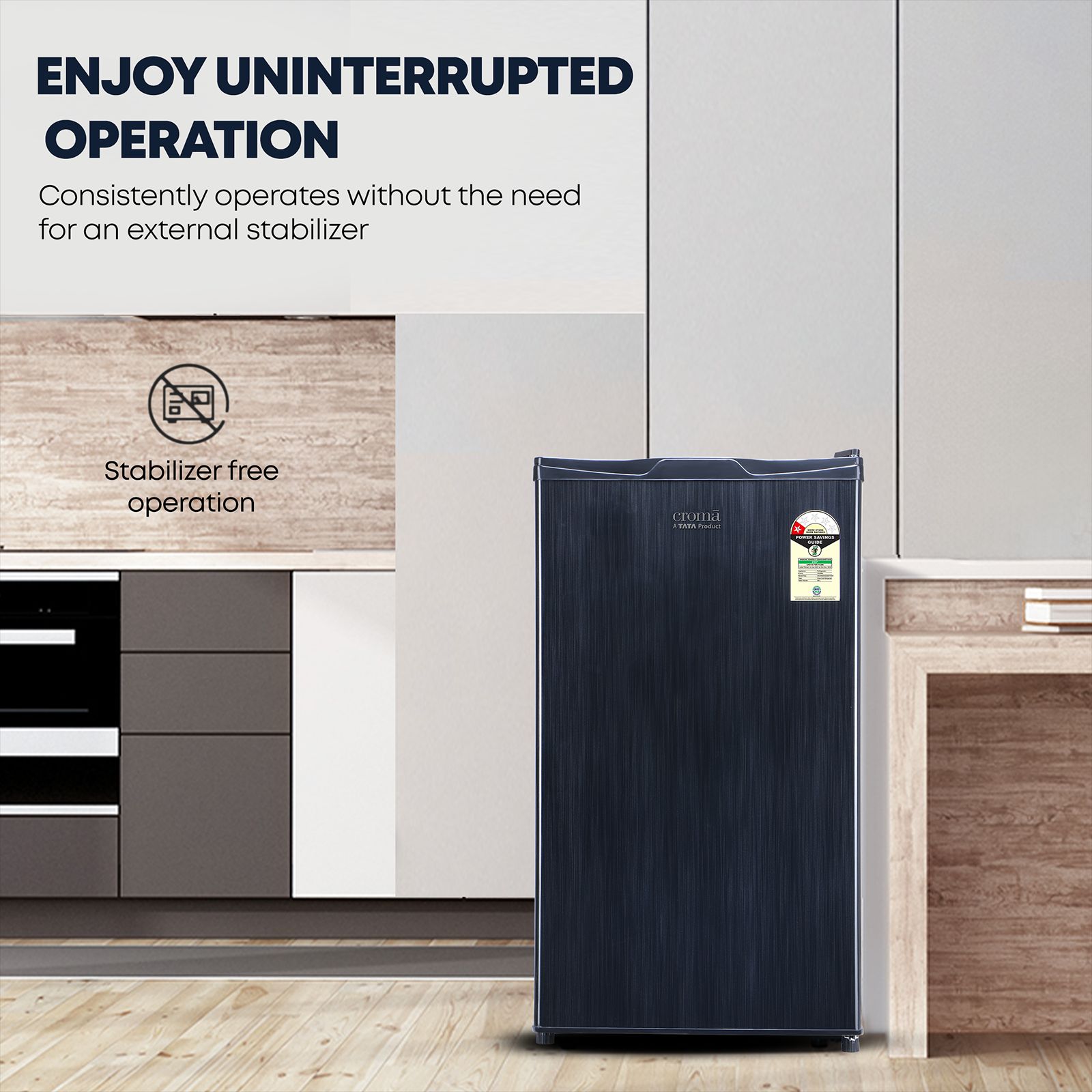 Croma 90 Litres 1 Star Direct Cool Single Door Refrigerator with Anti Fungal Door Gasket (CRLR090DCB250507, Hairline Grey) Croma 90 Litres 1 Star Direct Cool Single Door Refrigerator with Anti Fungal Door Gasket (CRLR090DCB250507, Hairline Grey)_11