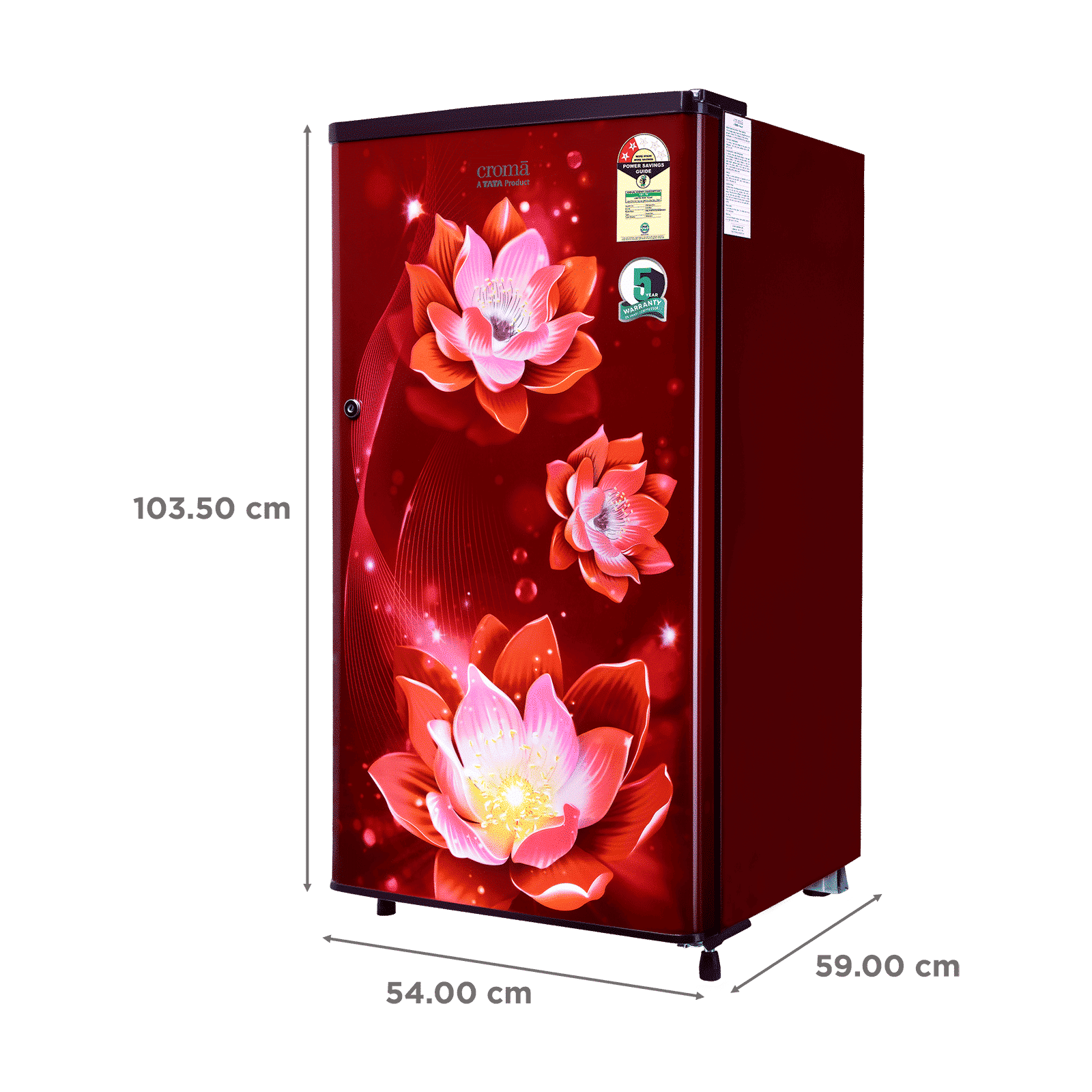 Croma 165 Litres 2 Star Direct Cool Single Door Refrigerator with Anti Fungal Gasket ( PCM Floral)_3