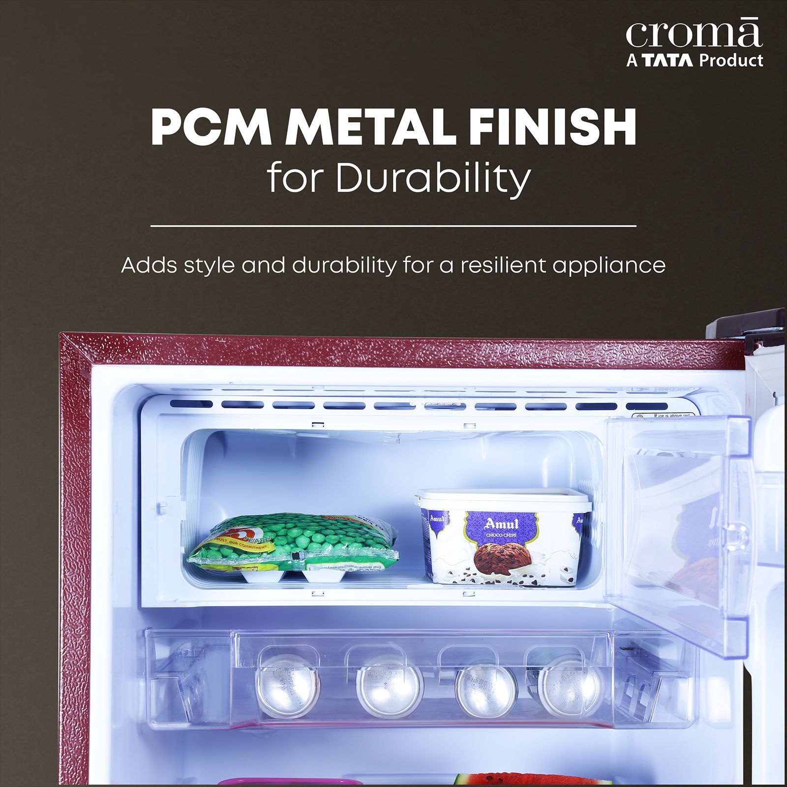 Croma 183 Litres 2 Star Direct Cool Single Door Refrigerator with Anti-Fungal Door Gasket ( Rosalind Wine)_7