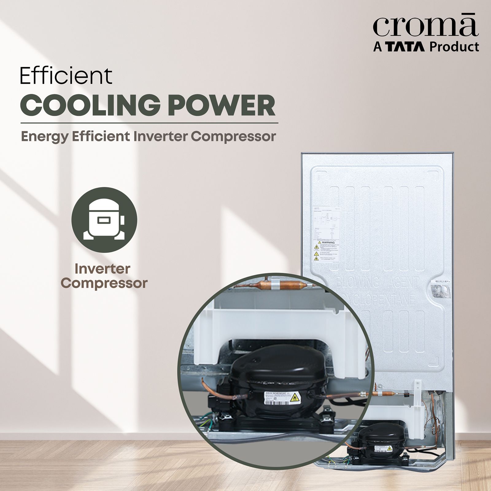 Croma 185 Litres 3 Star Direct Cool Single Door Refrigerator with Inverter Compressor (CRLR185DID276201, Solid Grey)_10