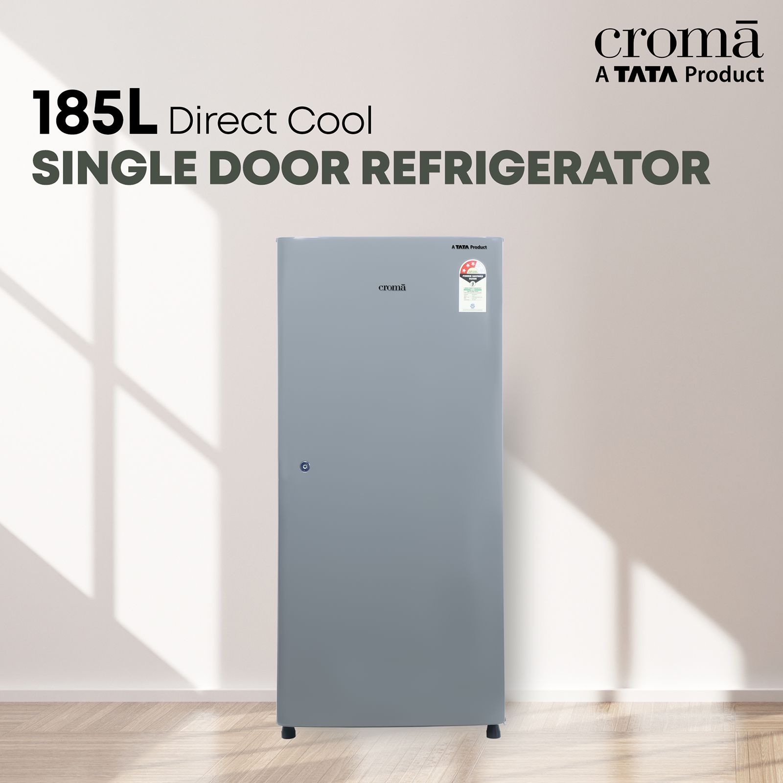 Croma 185 Litres 3 Star Direct Cool Single Door Refrigerator with Inverter Compressor (CRLR185DID276201, Solid Grey)_9