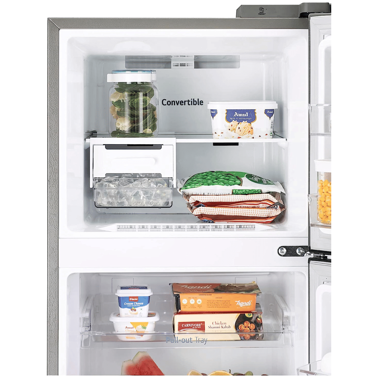 LG 246 Litres 3 Star Frost Free Double Door Convertible Refrigerator with Smart Diagnosis (GL-S262SPZX.DPZZEB, Shiny Steel)_10