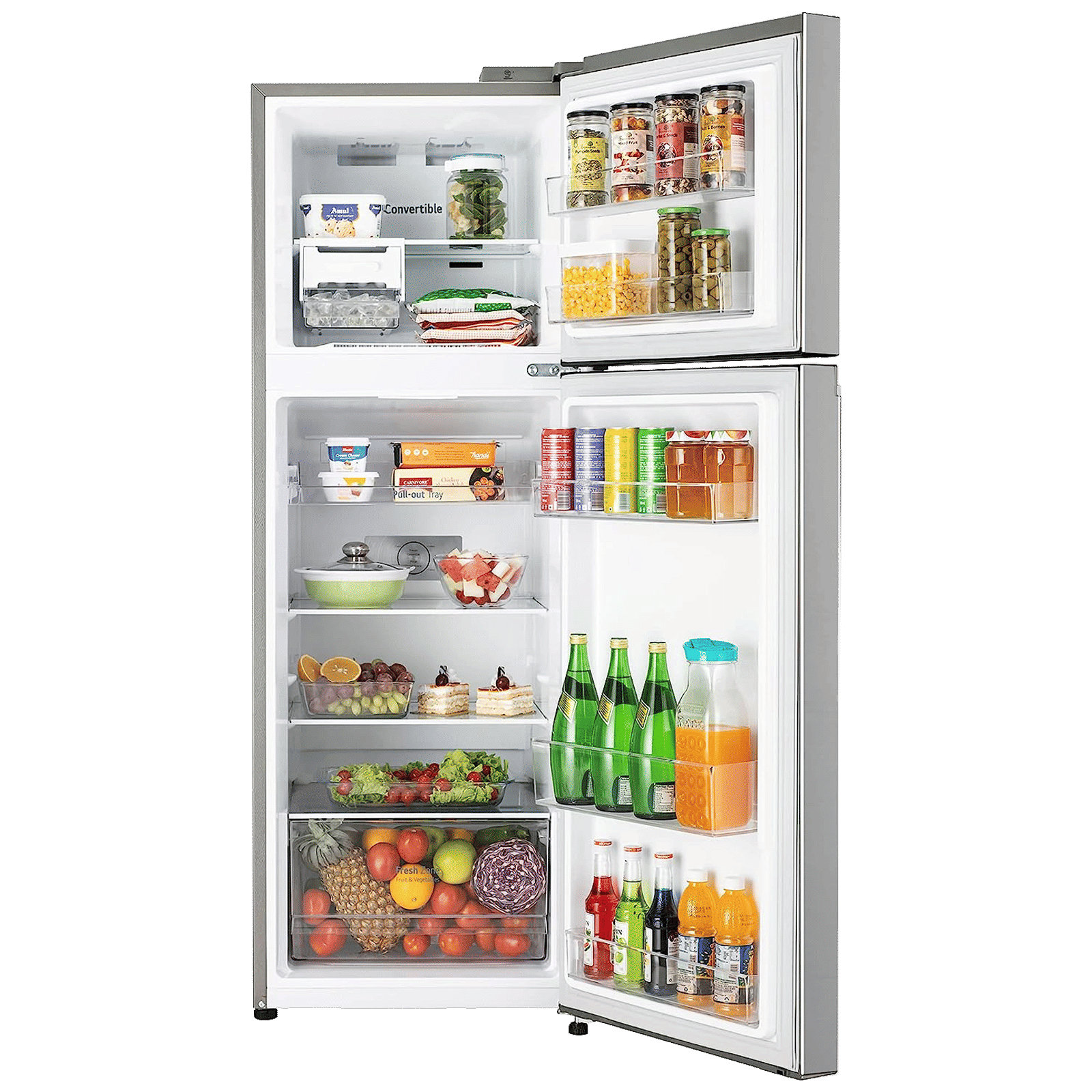 LG 246 Litres 3 Star Frost Free Double Door Convertible Refrigerator with Smart Diagnosis (GL-S262SPZX.DPZZEB, Shiny Steel)_5