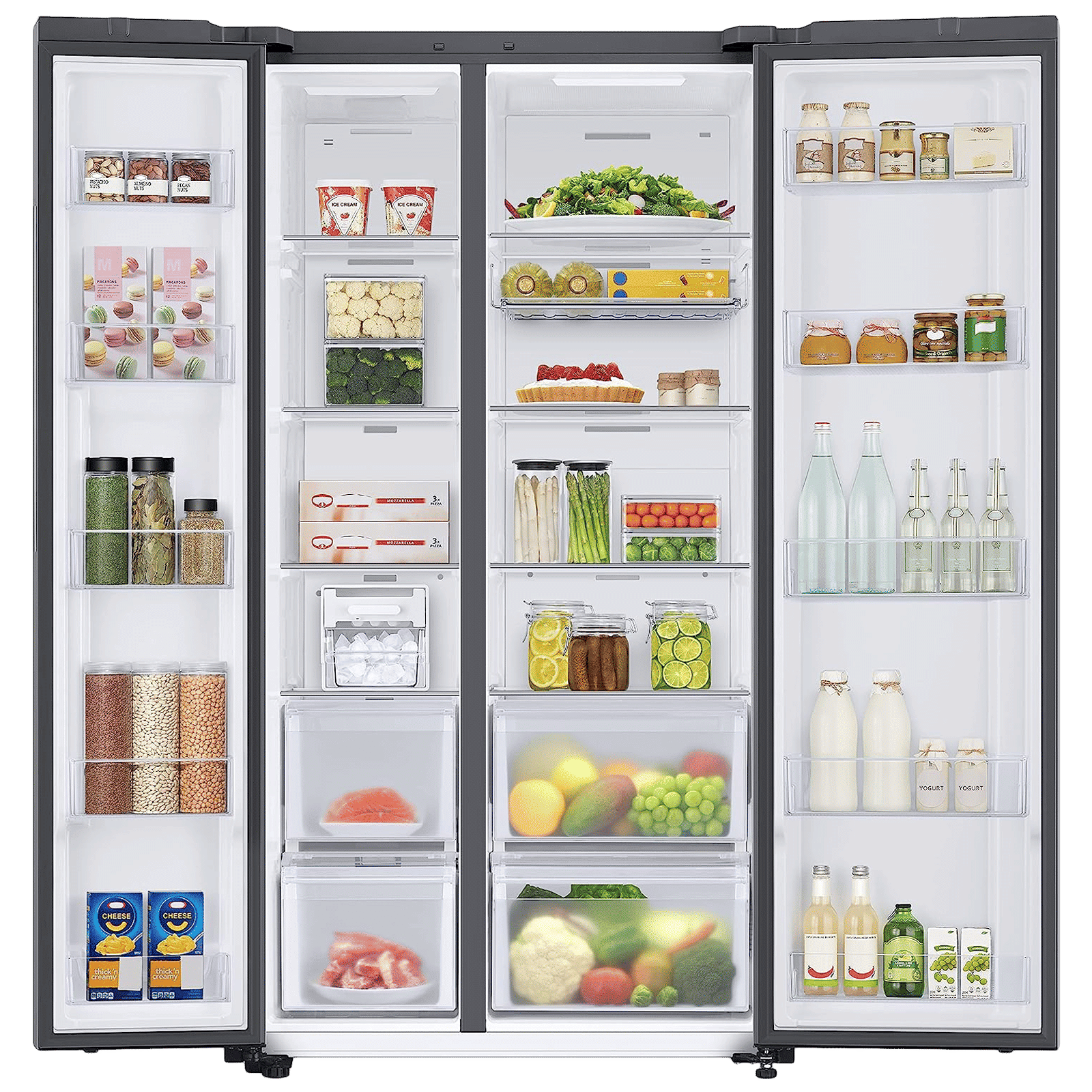 SAMSUNG 653 Litres 3 Star Frost Free Side by Side Door Smart Wi-Fi Enabled Convertible Refrigerator with Twin Cooling Plus (RS76CB81A341HL, Glam Navy)_5