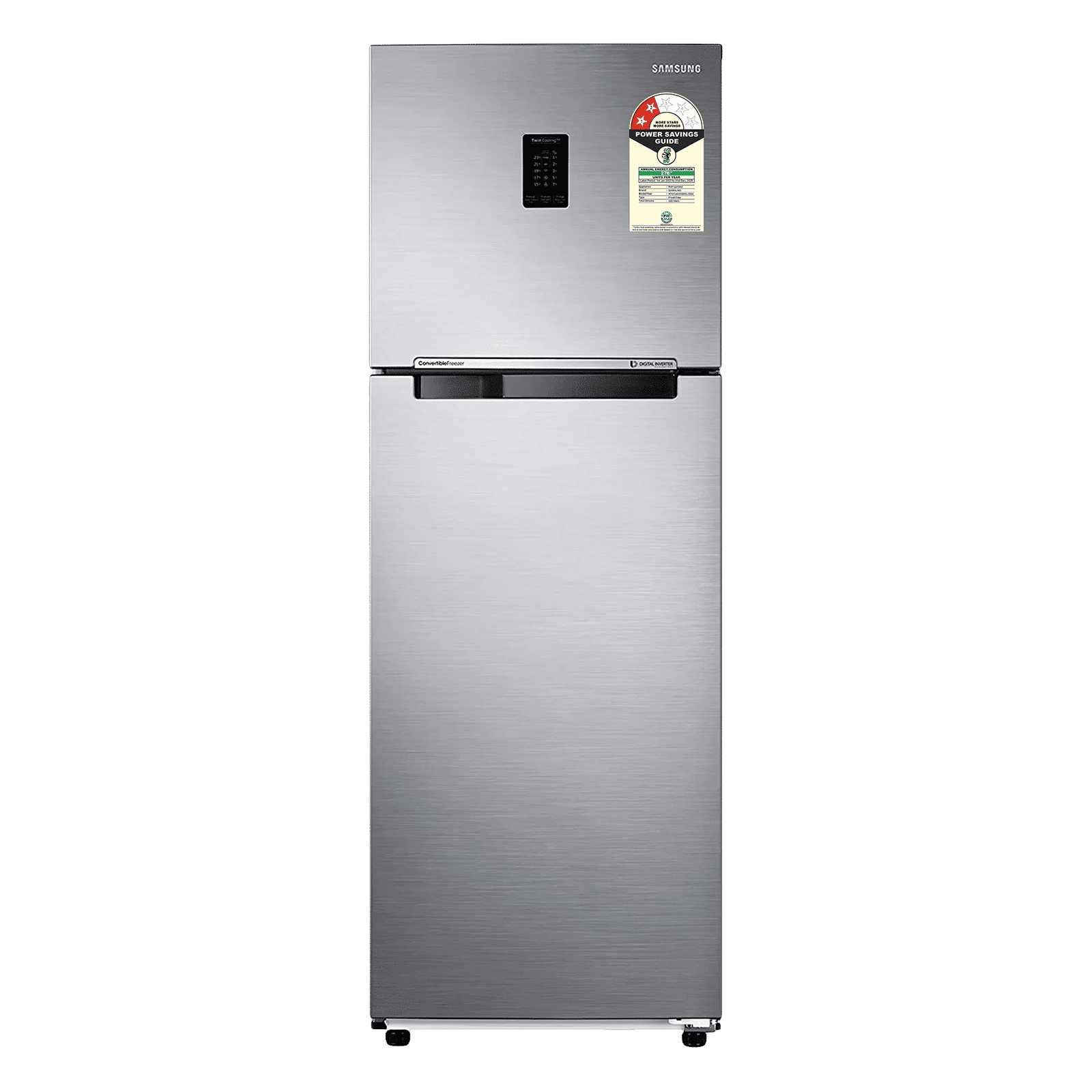 SAMSUNG 322 Litres 2 Star Frost Free Double Door Convertible Refrigerator with Twin Cooling Plus Technology (RT37C4522S8/HL, Elegant Inox)_1