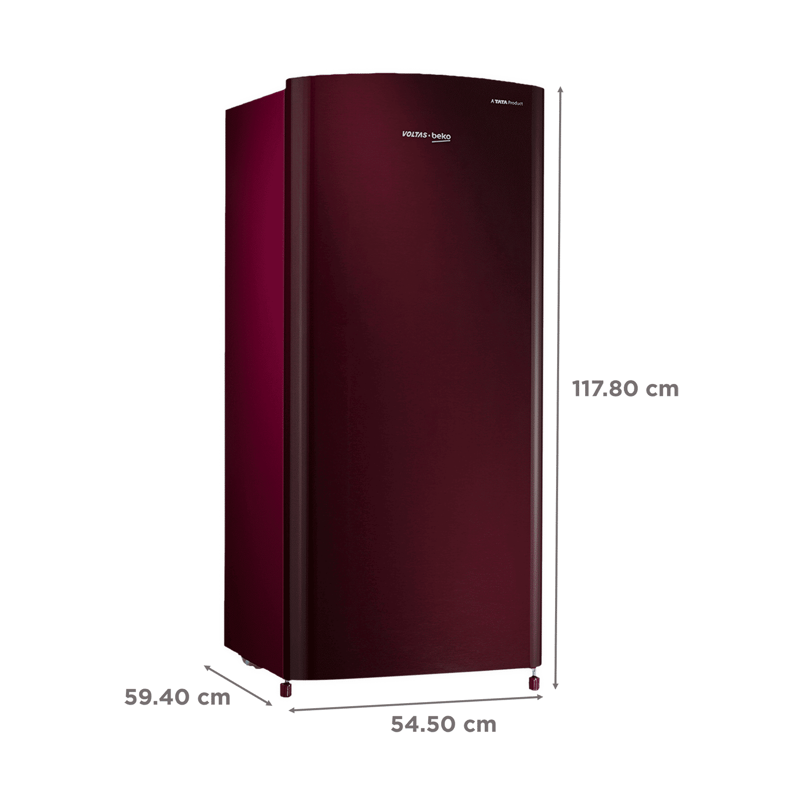 VOLTAS beko 173 Litres 2 Star Direct Cool Single Door Refrigerator with Reciprocating Compressor (RDC205D / S0XWR0M0, Wine) VOLTAS beko 173 Litres 2 Star Direct Cool Single Door Refrigerator with Reciprocating Compressor (RDC205D / S0XWR0M0, Wine)_3