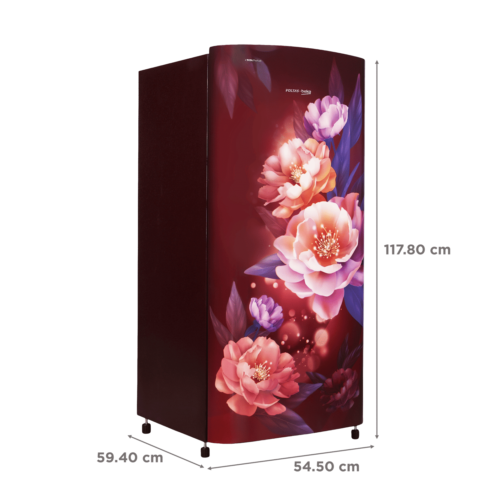 VOLTAS beko 173 Litres 2 Star Direct Cool Single Door Refrigerator with Stabilizer Free Operation (RDC205D / S0PWR0M0, Peony Wine)_3