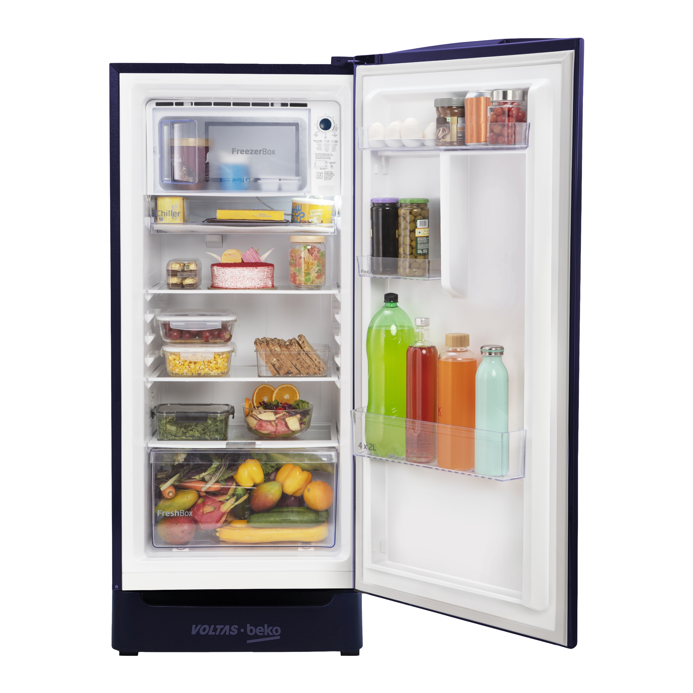 VOLTAS beko 183 Litres 4 Star Direct Cool Single Door Refrigerator with Stabilizer Free Operation (RDC215B / W0DBR0M0, Dahlia Blue) VOLTAS beko 183 Litres 4 Star Direct Cool Single Door Refrigerator with Stabilizer Free Operation (RDC215B / W0DBR0M0, Dahlia Blue)_5