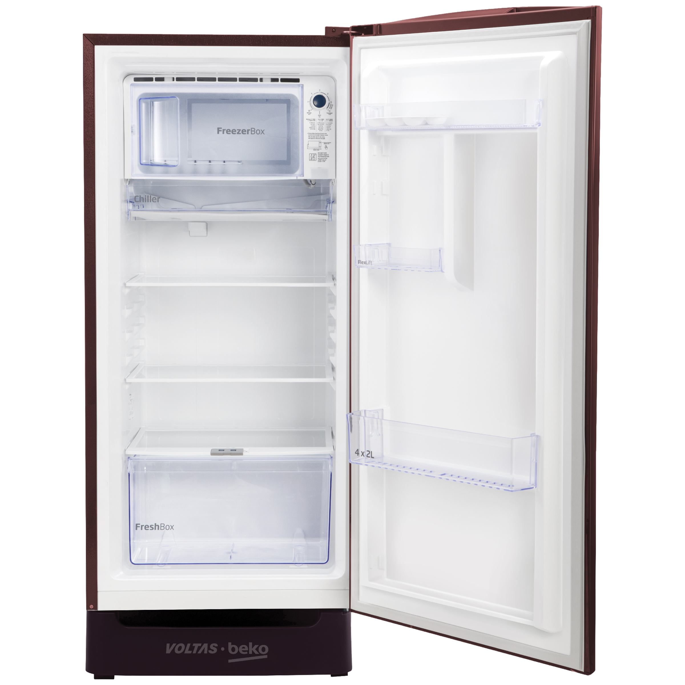 VOLTAS beko 183 Litres 5 Star Direct Cool Single Door Refrigerator with Reciprocating Compressor (RDC215A / W0VWR0M0, Vivi Wine)_6