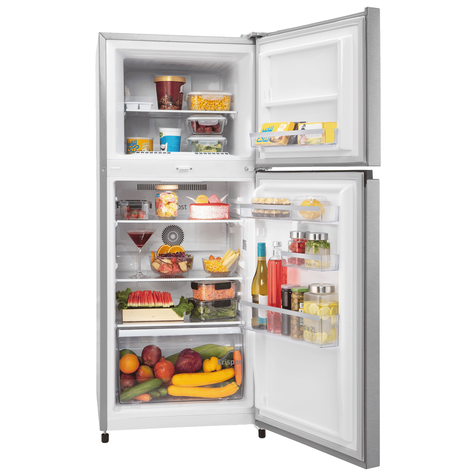 VOLTAS beko 228 Litres 2 Star Frost Free Double Door Refrigerator with Reciprocating Compressor (RFF265D/W0XIR0I000, Brushed Silver)_5