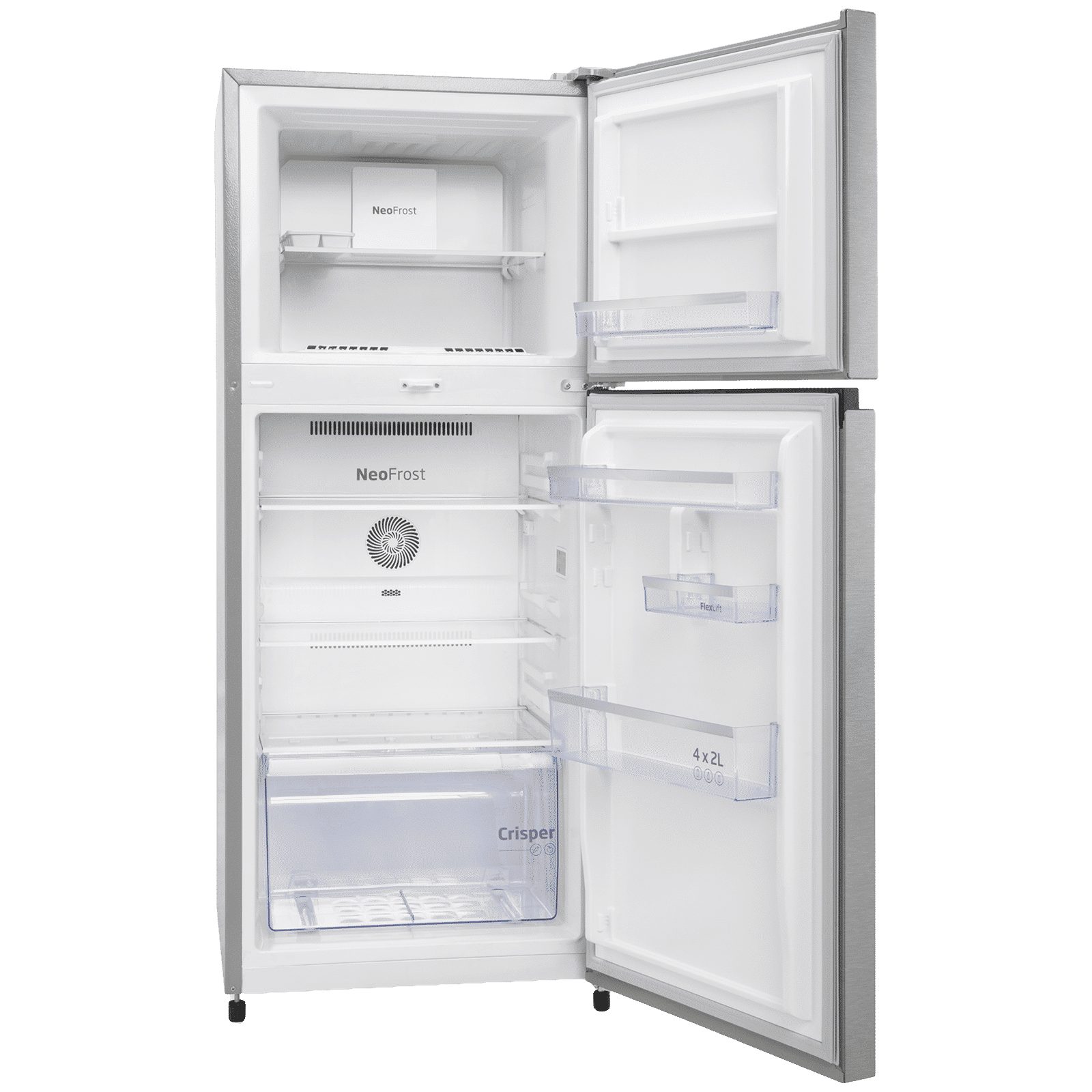 VOLTAS beko 228 Litres 2 Star Frost Free Double Door Refrigerator with Reciprocating Compressor (RFF265D/W0XIR0I000, Brushed Silver)_6