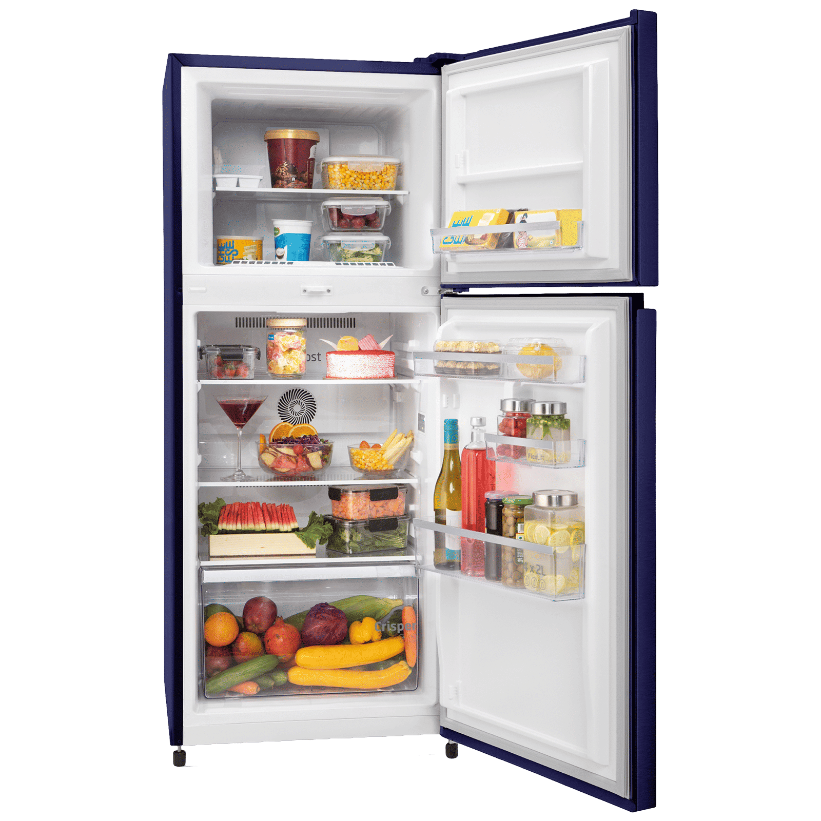 VOLTAS beko 228 Litres 2 Star Frost Free Double Door Refrigerator with Reciprocating Compressor (RFF265D / W0NBR0I0, Nightangle Blue)_5