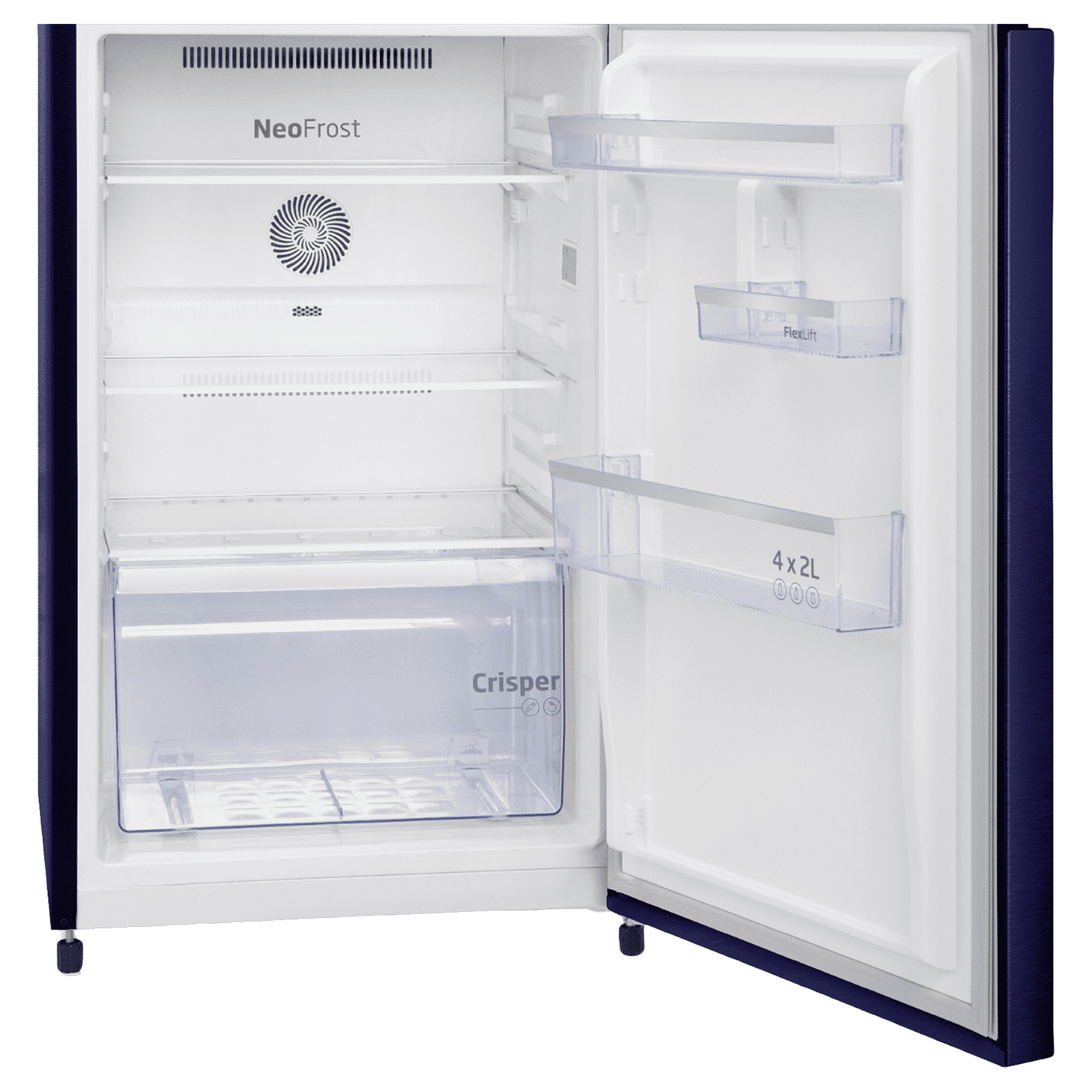 VOLTAS beko 228 Litres 2 Star Frost Free Double Door Refrigerator with Reciprocating Compressor (RFF265D / W0NBR0I0, Nightangle Blue)_7