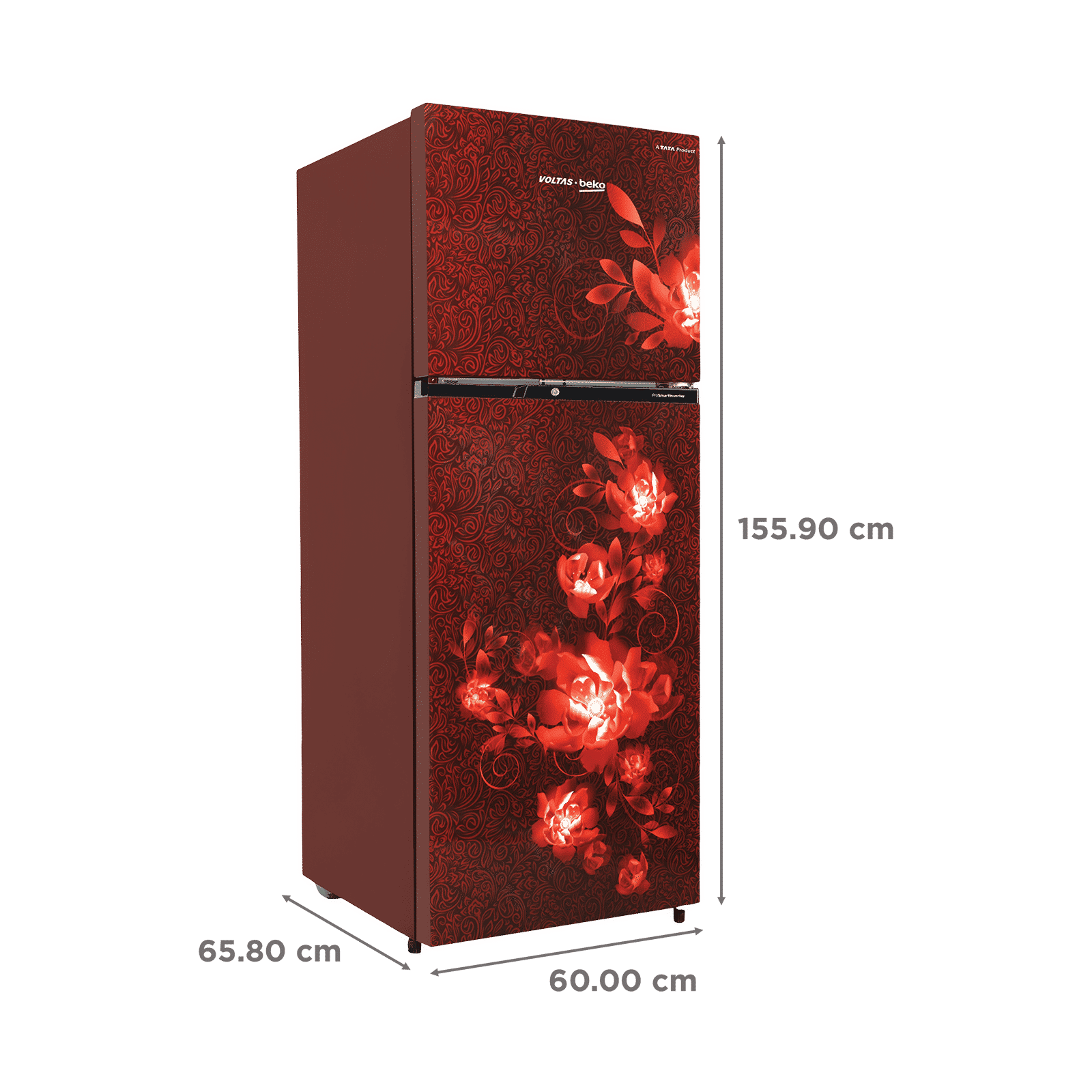 VOLTAS beko 248 Litres 2 Star Frost Free Double Door Refrigerator with Reciprocating Compressor (RFF285D/W0CWR0I000, Celin Wine)_3