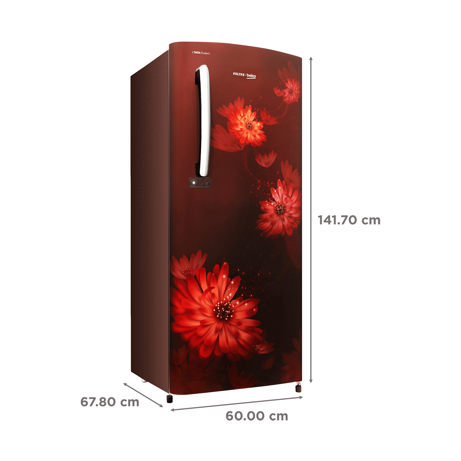 VOLTAS beko 173 Litres 3 Star Direct Cool Single Door Refrigerator with Stabilizer Free Operation (RDC245C / W0DWE0M0, Dahlia Wine)_3