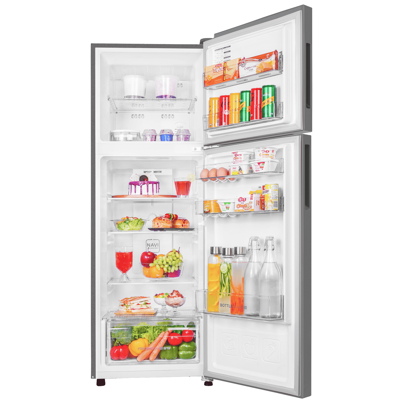 Haier 240 Litres 2 Star Frost Free Double Door Refrigerator with Turbo Icing (HRF-2902EBS-P, Brushline Silver)_5