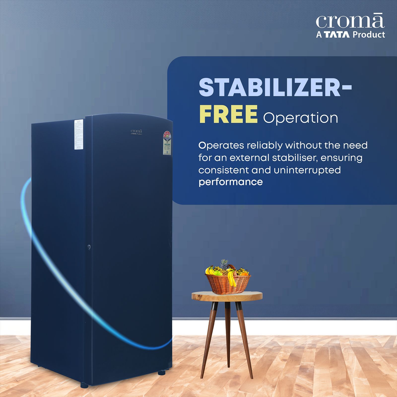 Croma 206 Litres 4 Star Direct Cool Single Door Refrigerator with Inverter Compressor ( Blue)_7