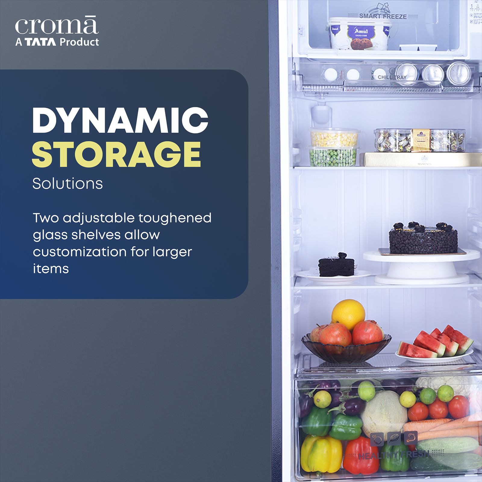 Croma 206 Litres 4 Star Direct Cool Single Door Refrigerator with Inverter Compressor ( Blue)_10