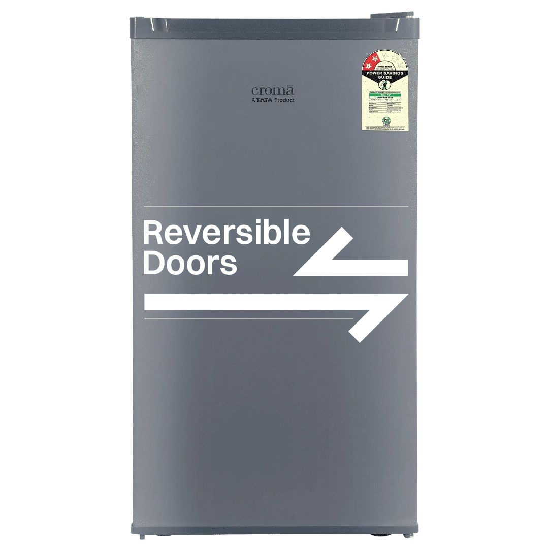 Croma 84 Litres 2 Star Direct Cool Single Door Refrigerator with Reversible Door ( Grey)_1