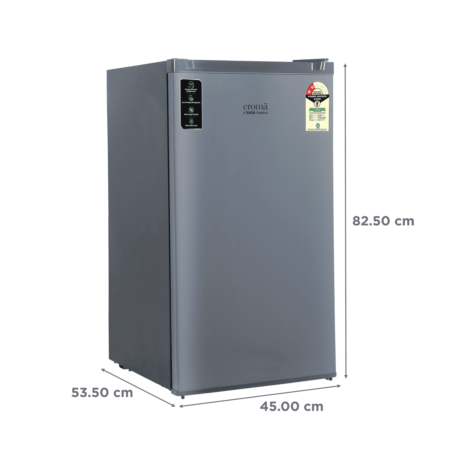 Croma 84 Litres 2 Star Direct Cool Single Door Refrigerator with Reversible Door ( Grey) Croma 84 Litres 2 Star Direct Cool Single Door Refrigerator with Reversible Door ( Grey)_3