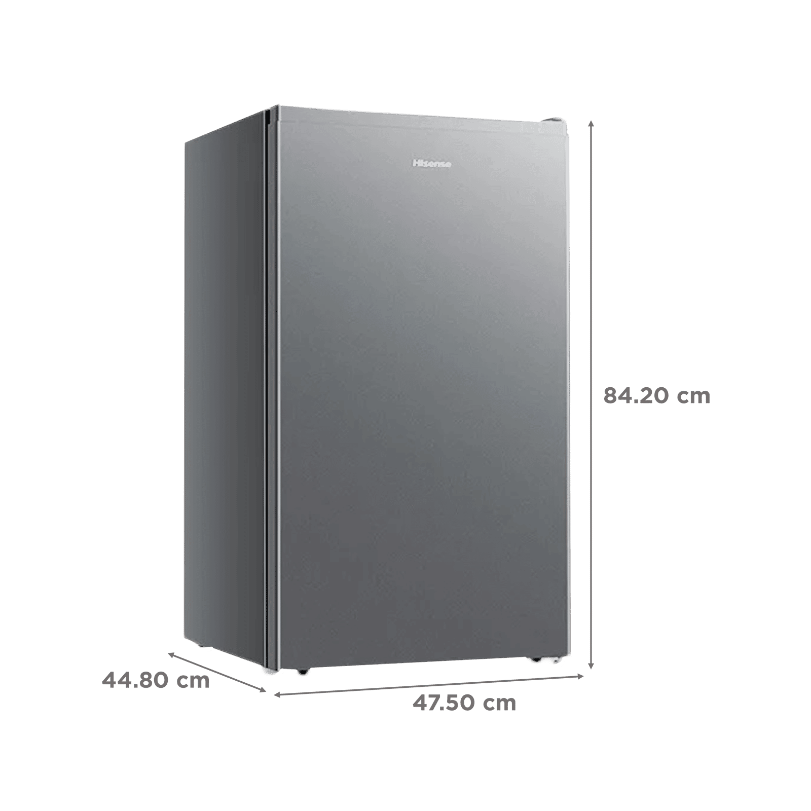 Hisense 94 Liters 3 Star Direct Cool Single Door Refrigerator with Reversible Door (RR94D4SSN, Silver)_3