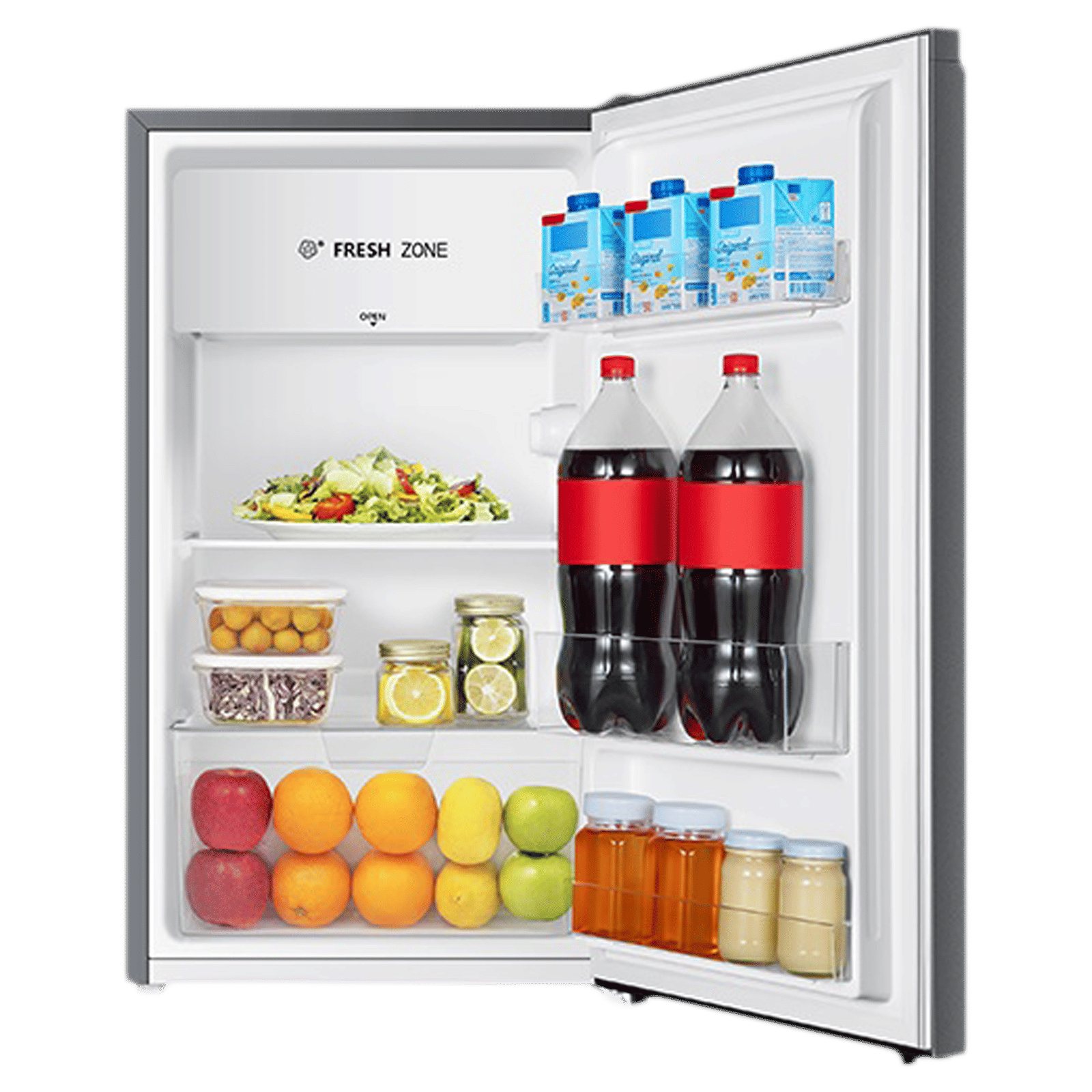 Hisense 94 Liters 3 Star Direct Cool Single Door Refrigerator with Reversible Door (RR94D4SSN, Silver)_5