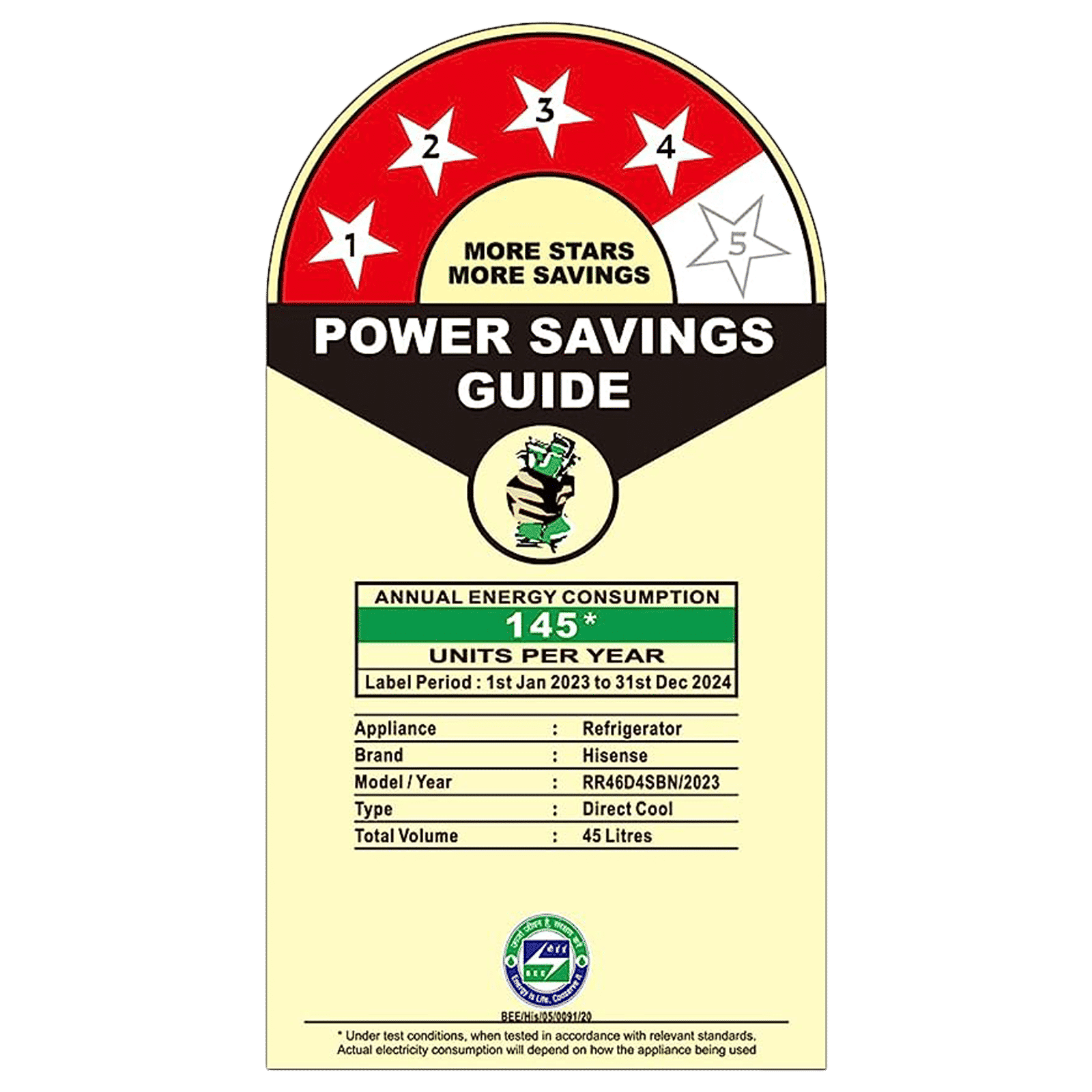 Hisense 45 Litres 4 Star Direct Cool Single Door Refrigerator with Separate Chiller Zone (RR46D4SBN, Black) Hisense 45 Litres 4 Star Direct Cool Single Door Refrigerator with Separate Chiller Zone (RR46D4SBN, Black)_8