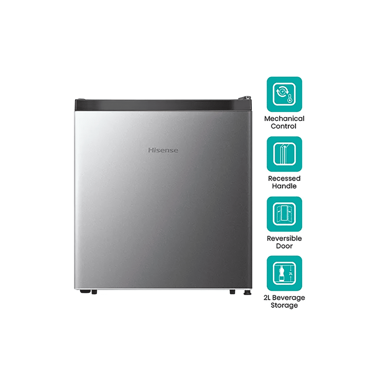Hisense 46 Liters 4 Star Direct Cool Single Door Refrigerator with Reversible Door (RR46D4SSN, Silver)_9
