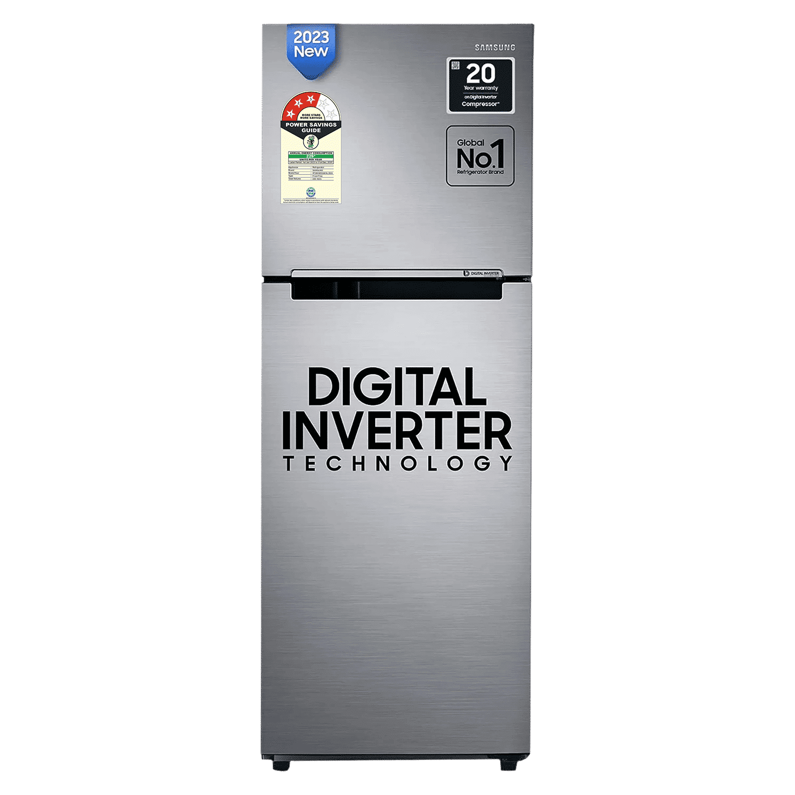 SAMSUNG 236 Litres 3 Star Frost Free Double Door Refrigerator with Stabilizer Free Operation (RT28C3053S8/HL, Elegant Inox)_1