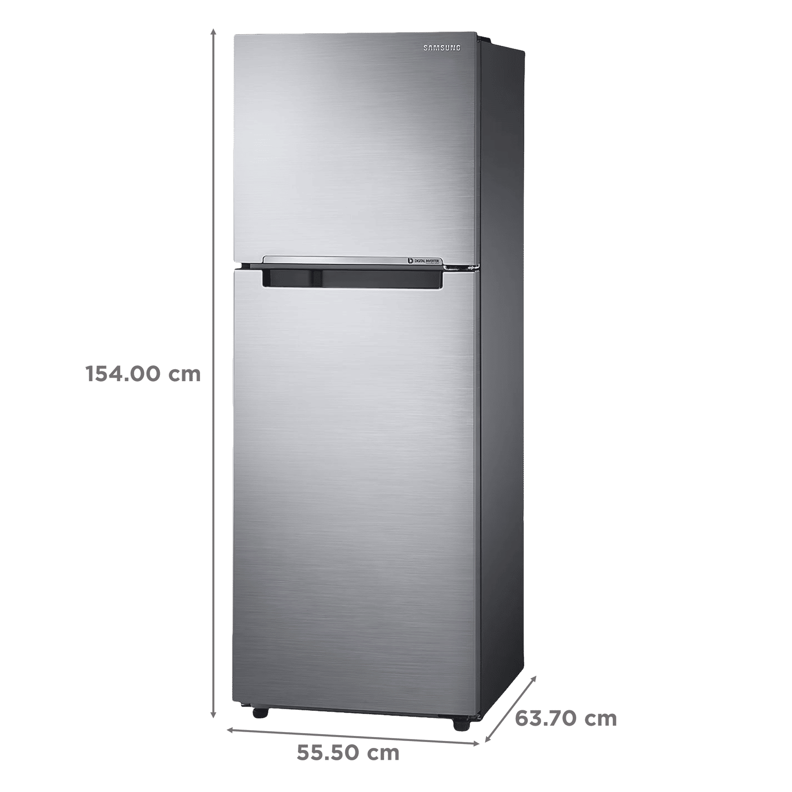 SAMSUNG 236 Litres 3 Star Frost Free Double Door Refrigerator with Stabilizer Free Operation (RT28C3053S8/HL, Elegant Inox)_3