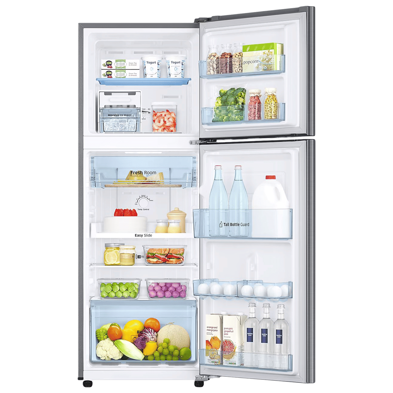SAMSUNG 236 Litres 3 Star Frost Free Double Door Refrigerator with Stabilizer Free Operation (RT28C3053S8/HL, Elegant Inox)_5