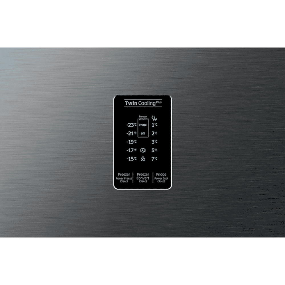 SAMSUNG 301 Litres 3 Star Frost Free Double Door Convertible Refrigerator with Stabilizer Free Operation (RT34C4523B1/HL, Black Matt)_15