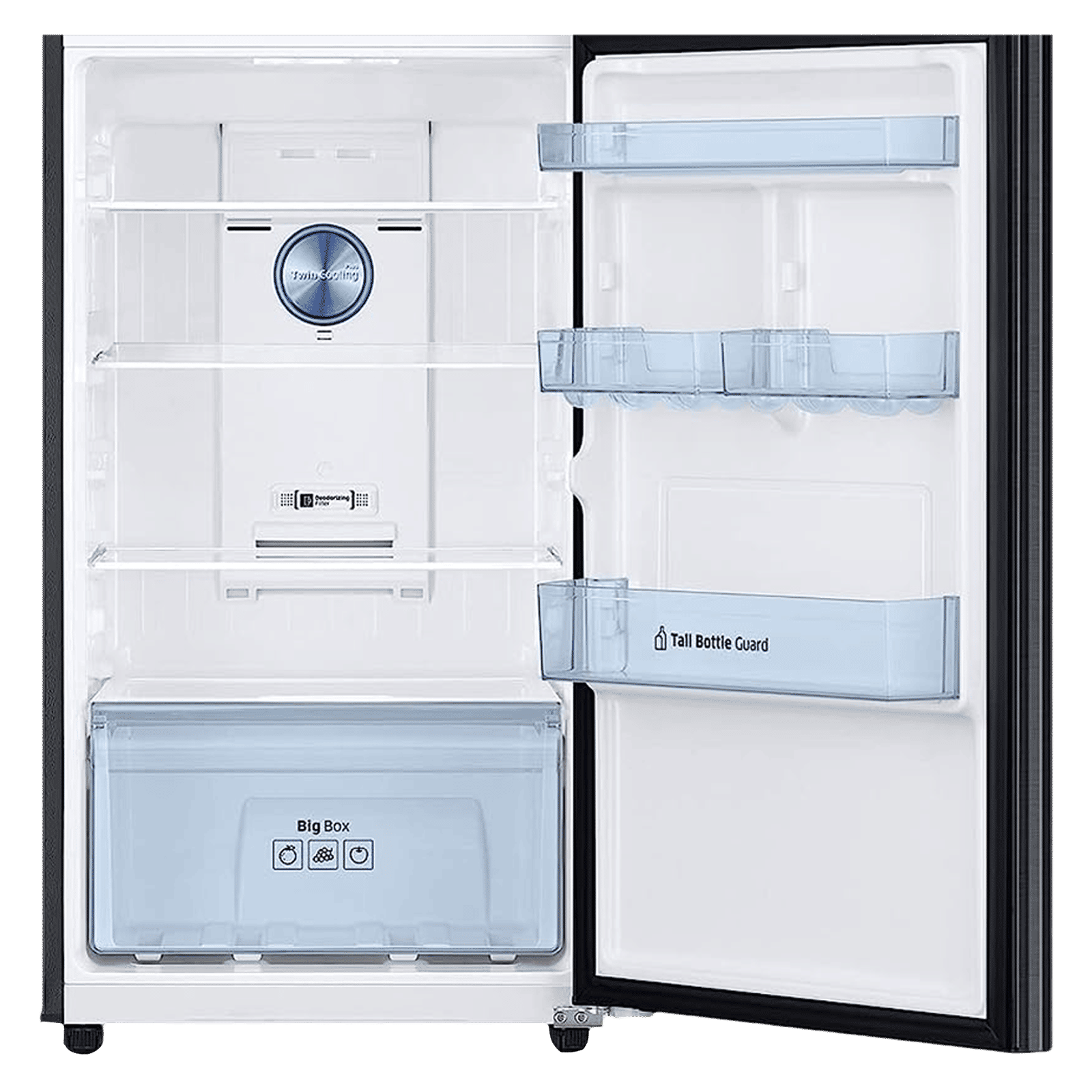 SAMSUNG 301 Litres 3 Star Frost Free Double Door Convertible Refrigerator with Stabilizer Free Operation (RT34C4523B1/HL, Black Matt)_16