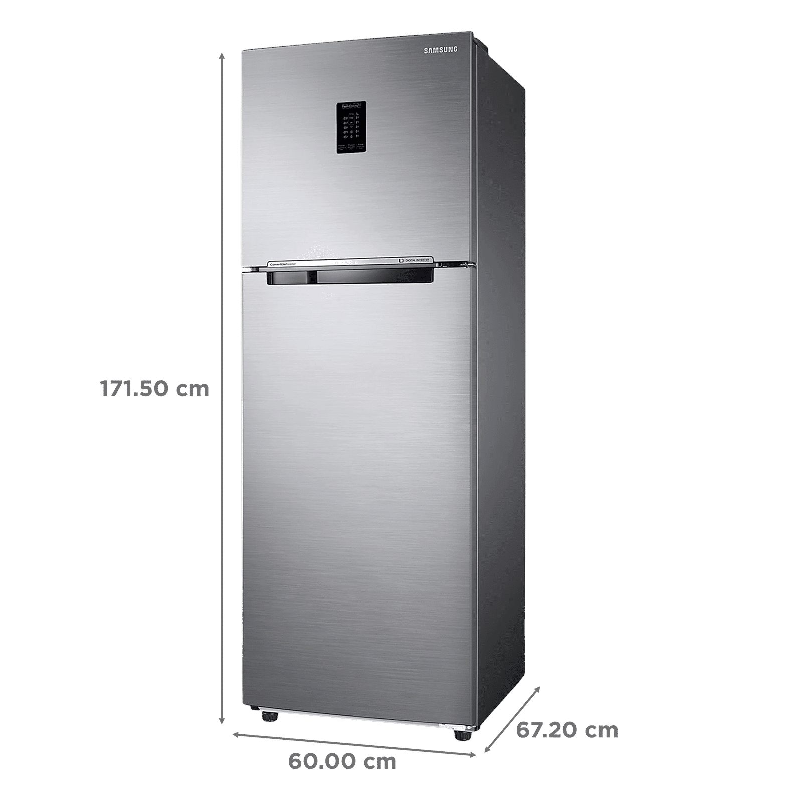 SAMSUNG 322 Litres 3 Star Frost Free Double Door Convertible Refrigerator with Stabilizer Free Operation (RT37C4523S8/HL, Elegant Inox)_3