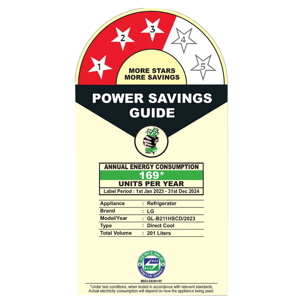 LG 201 Litres 3 Star Direct Cool Single Door Refrigerator with Anti-Bacterial Gasket (GLB211HSCDASCZEBN, Scarlet Charm)_9