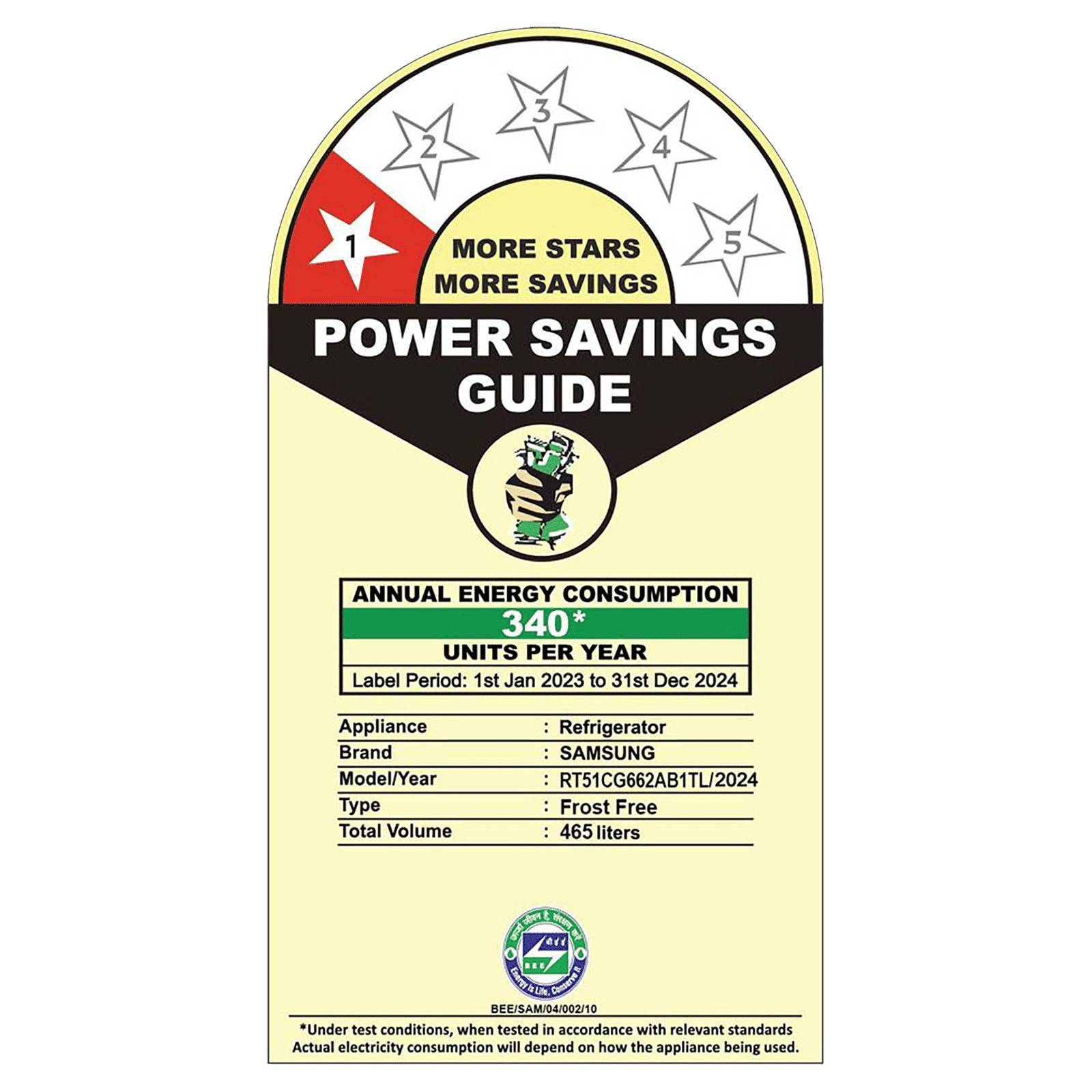 SAMSUNG 465 Litres 1 Star Frost Free Double Door Refrigerator with Mono Cooling Technology (RT51CG662AB1TL, Black Matt) SAMSUNG 465 Litres 1 Star Frost Free Double Door Refrigerator with Mono Cooling Technology (RT51CG662AB1TL, Black Matt)_10