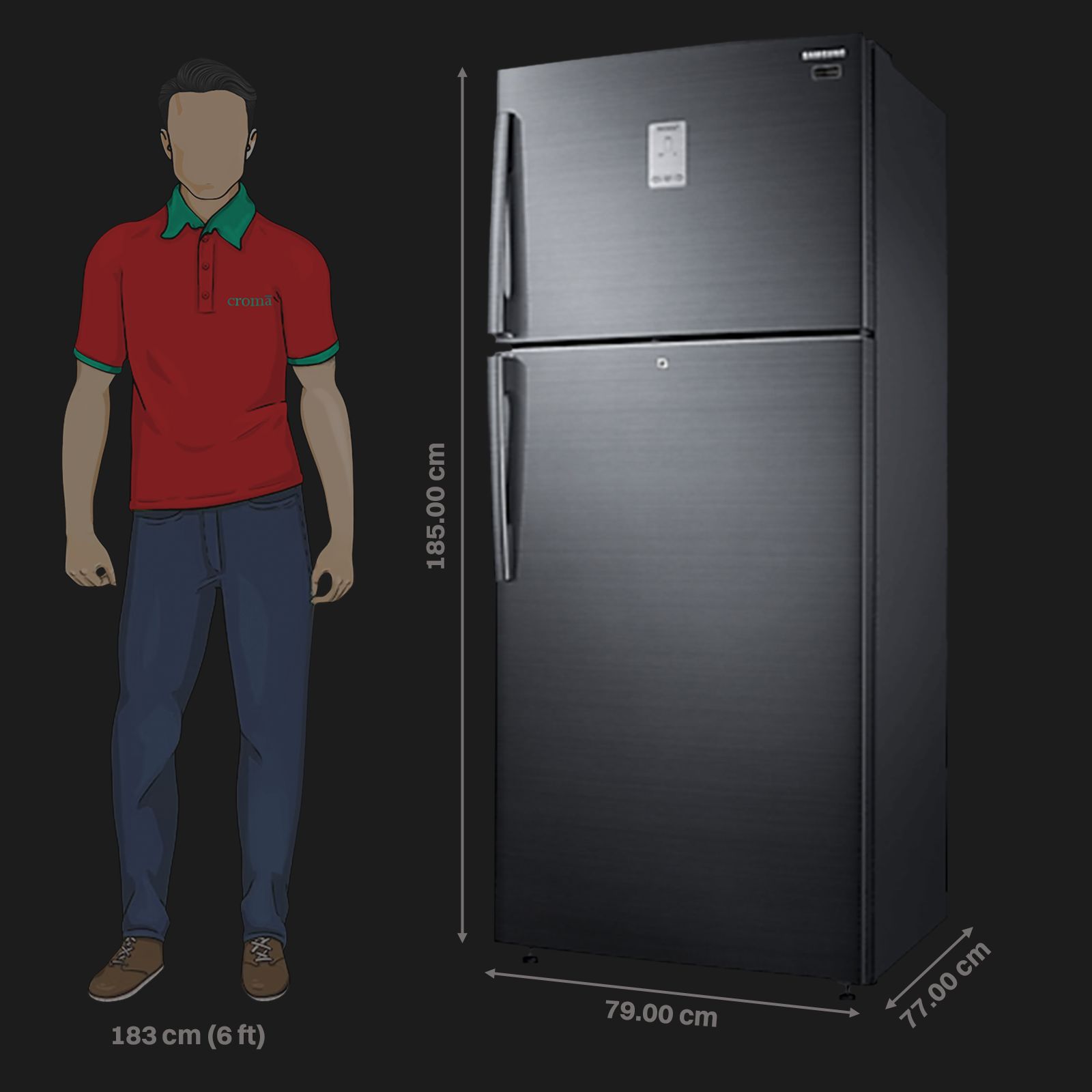 SAMSUNG 530 Litres 1 Star Frost Free Double Door Refrigerator with Twin Cooling Plus Technology (RT56C637SBS/TL, Black Inox) SAMSUNG 530 Litres 1 Star Frost Free Double Door Refrigerator with Twin Cooling Plus Technology (RT56C637SBS/TL, Black Inox)_3