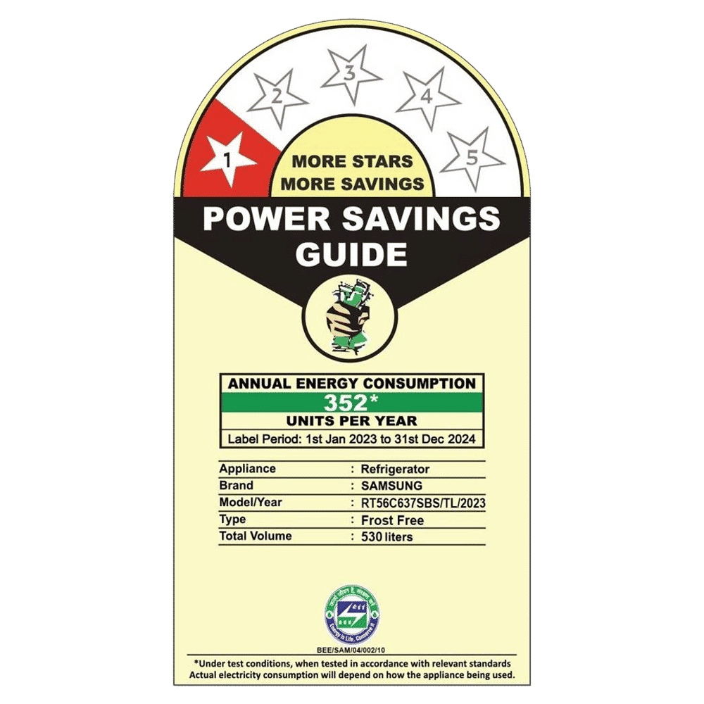 SAMSUNG 530 Litres 1 Star Frost Free Double Door Refrigerator with Twin Cooling Plus Technology (RT56C637SBS/TL, Black Inox) SAMSUNG 530 Litres 1 Star Frost Free Double Door Refrigerator with Twin Cooling Plus Technology (RT56C637SBS/TL, Black Inox)_8