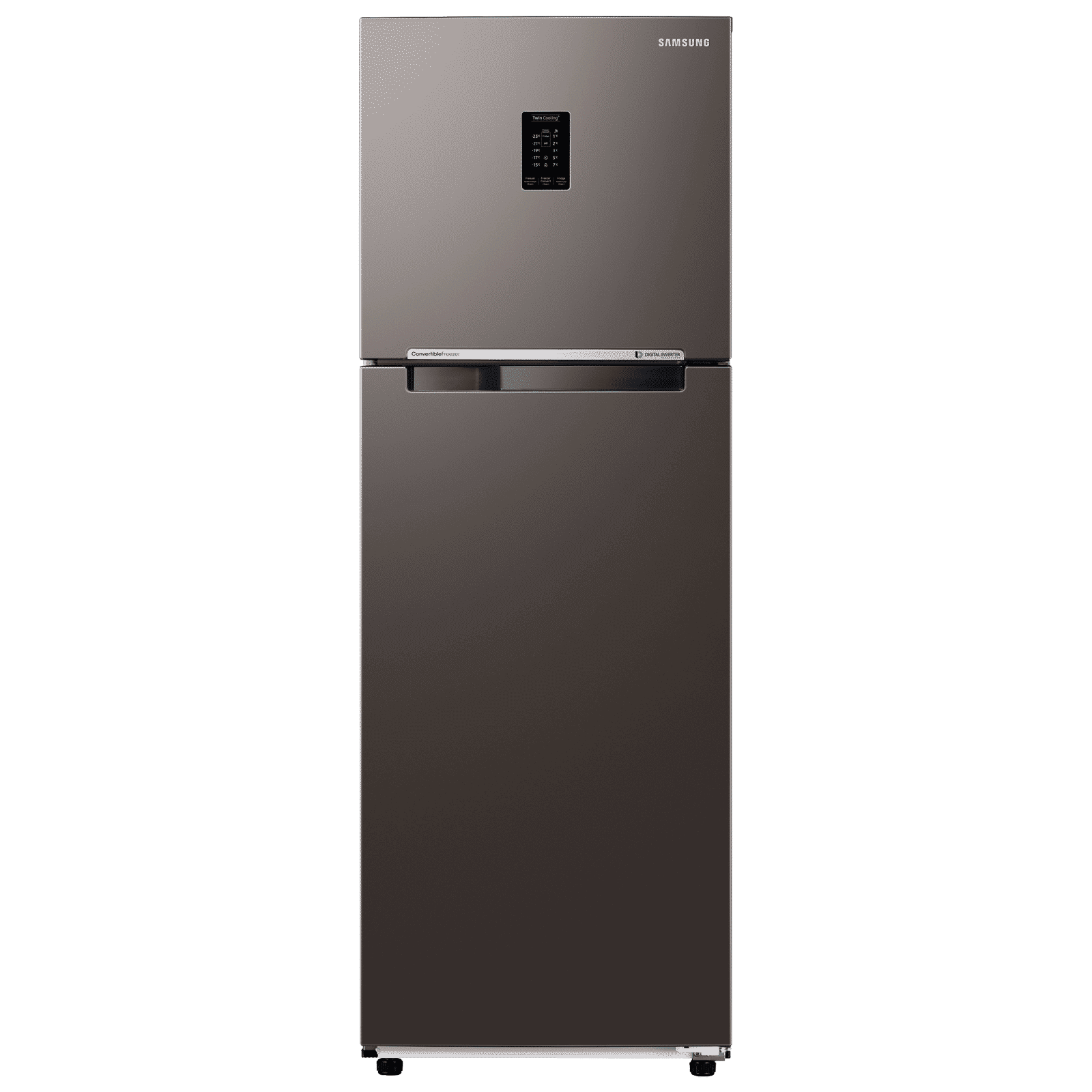 SAMSUNG 322 Litres 2 Star Frost Free Double Door Convertible Refrigerator with Twin Cooling Plus Technology (RT37CB522C2HL, Charcoal)_1